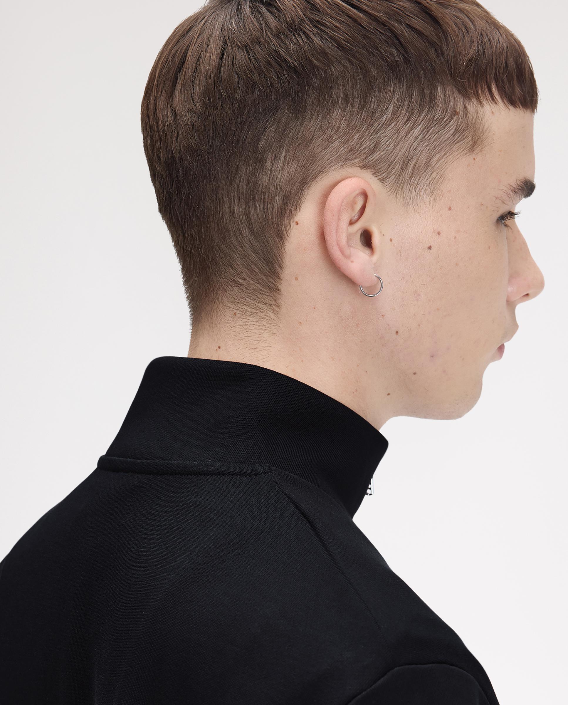 Sudadera de hombre con media cremallera y ribetes - Fred Perry - Petróleo Petróleo-6
