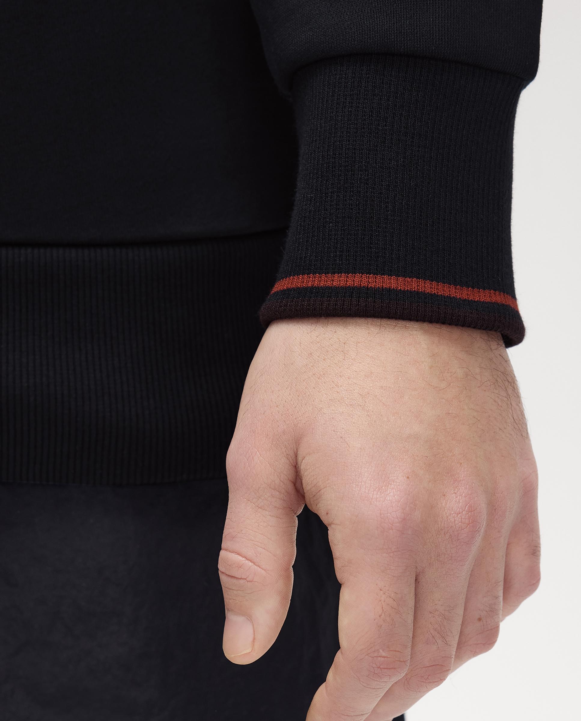 Sudadera de hombre con media cremallera y ribetes - Fred Perry - Petróleo Petróleo-7