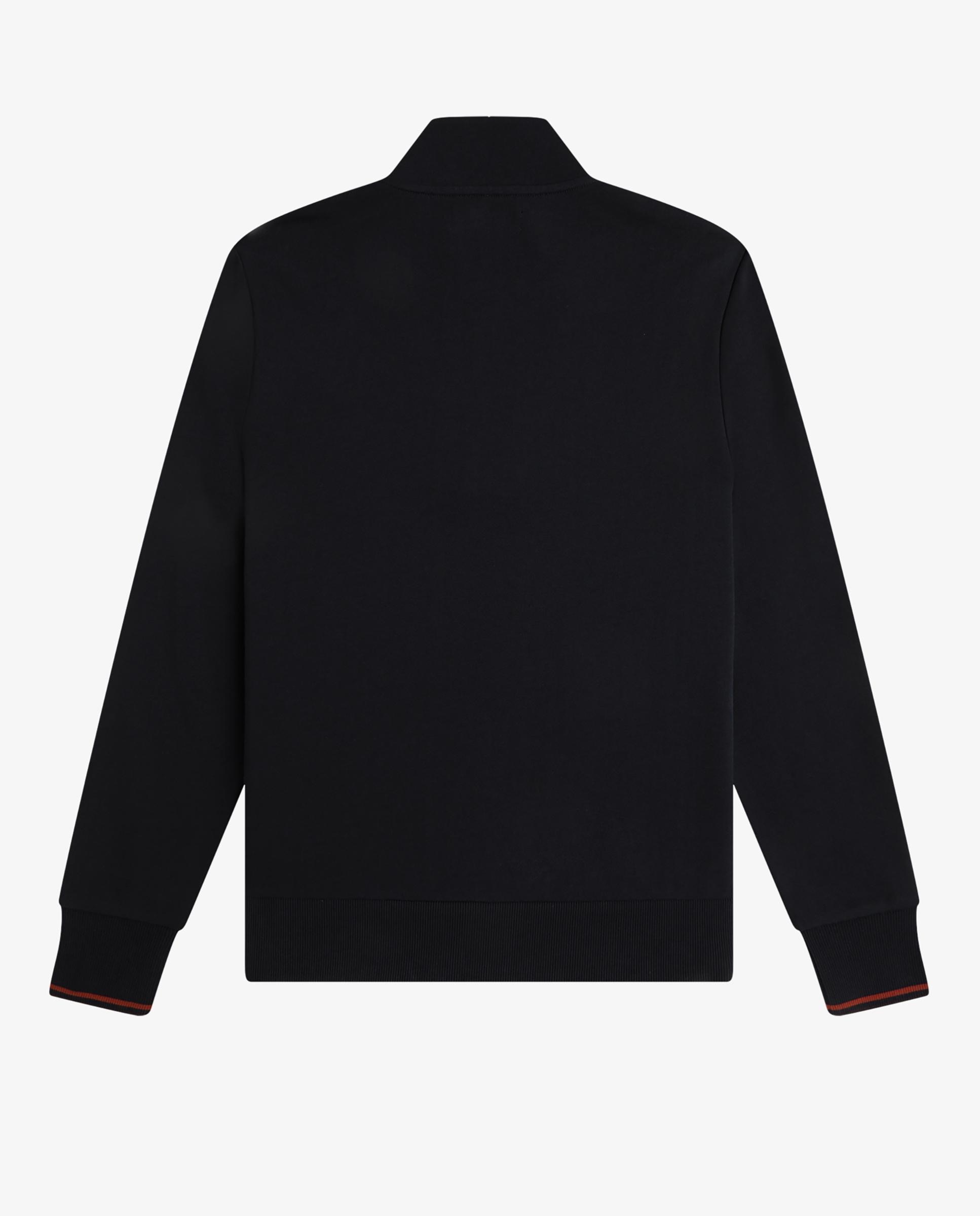 Sudadera de hombre con media cremallera y ribetes - Fred Perry - Petróleo Petróleo-8