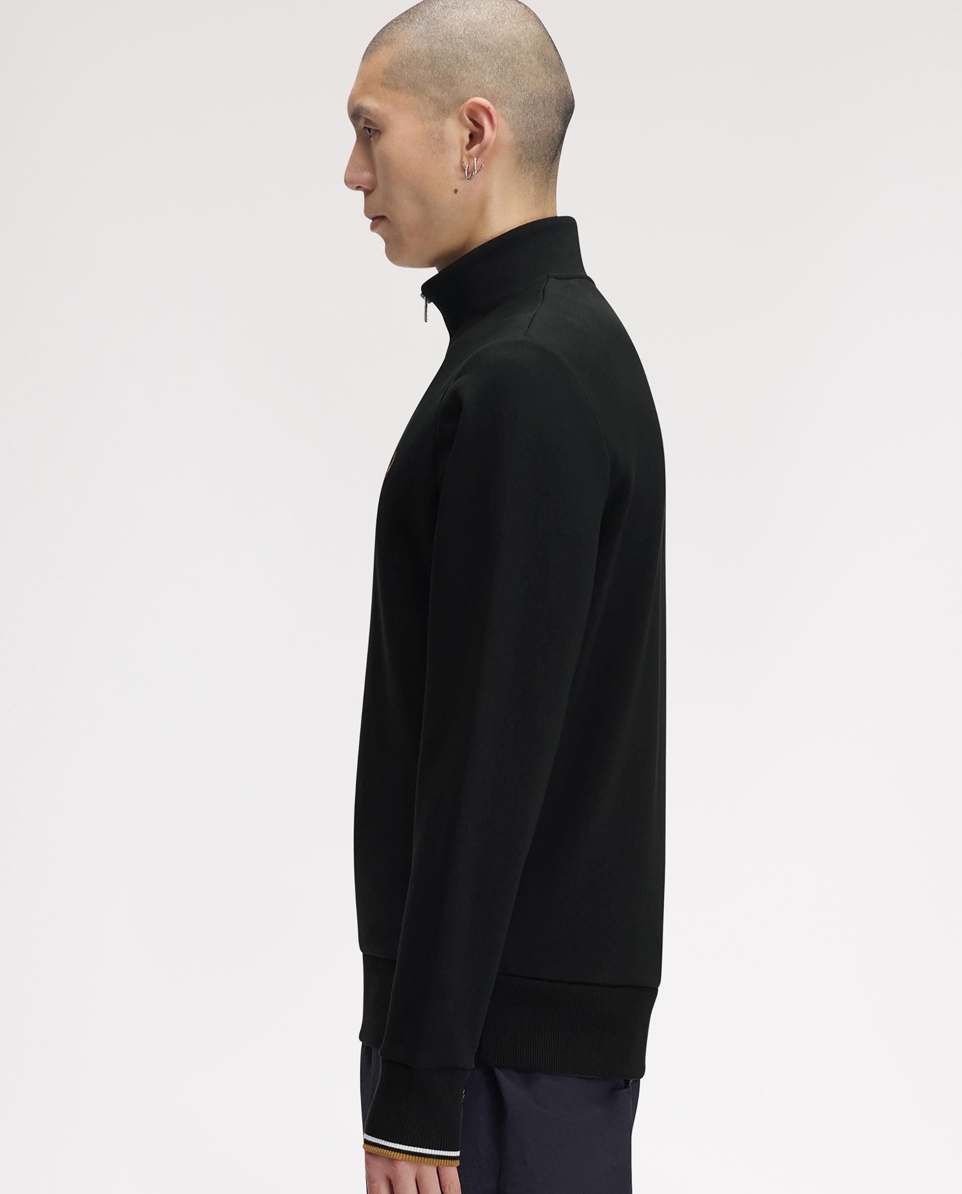 Sudadera de hombre con media cremallera y ribetes - Fred Perry - Verde oscuro Verde oscuro-2
