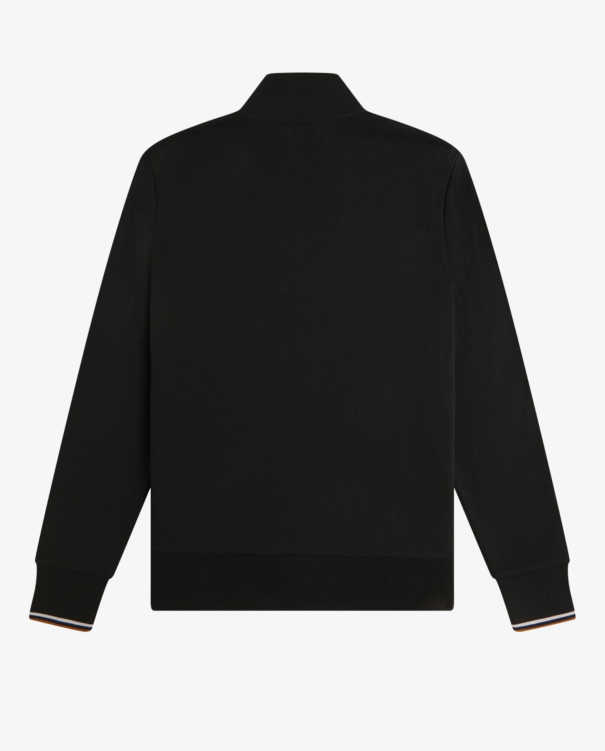 Sudadera de hombre con media cremallera y ribetes - Fred Perry - Verde oscuro Verde oscuro-6