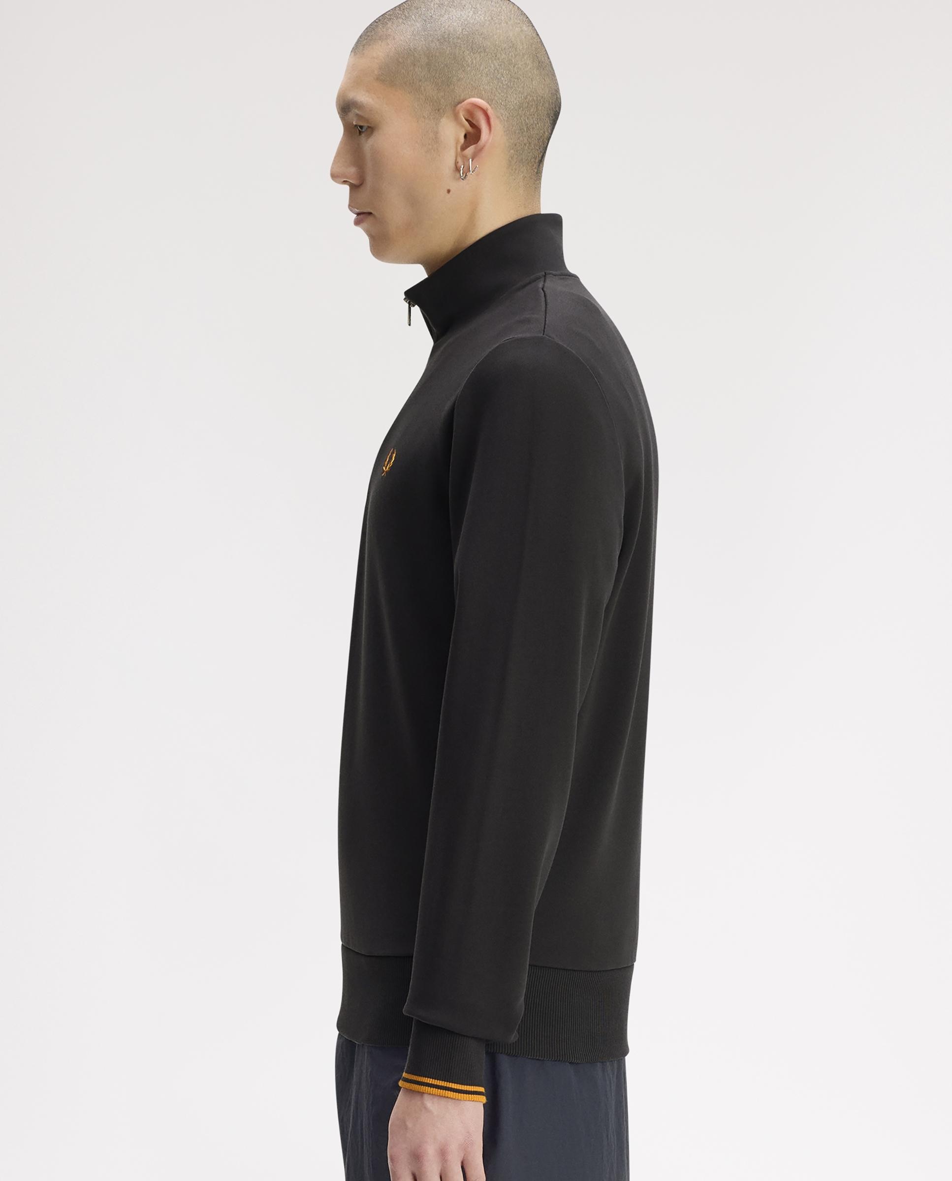 Sudadera de hombre con media cremallera y ribetes - Fred Perry - Carbono Carbono-2