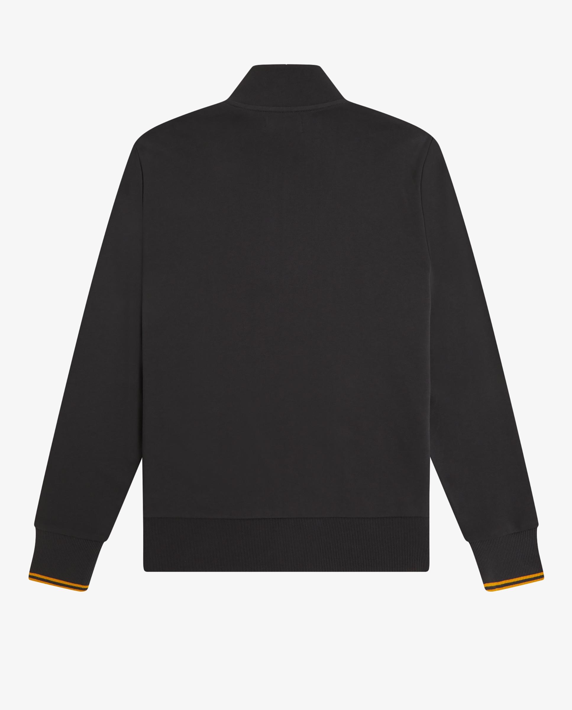 Sudadera de hombre con media cremallera y ribetes - Fred Perry - Carbono Carbono-5