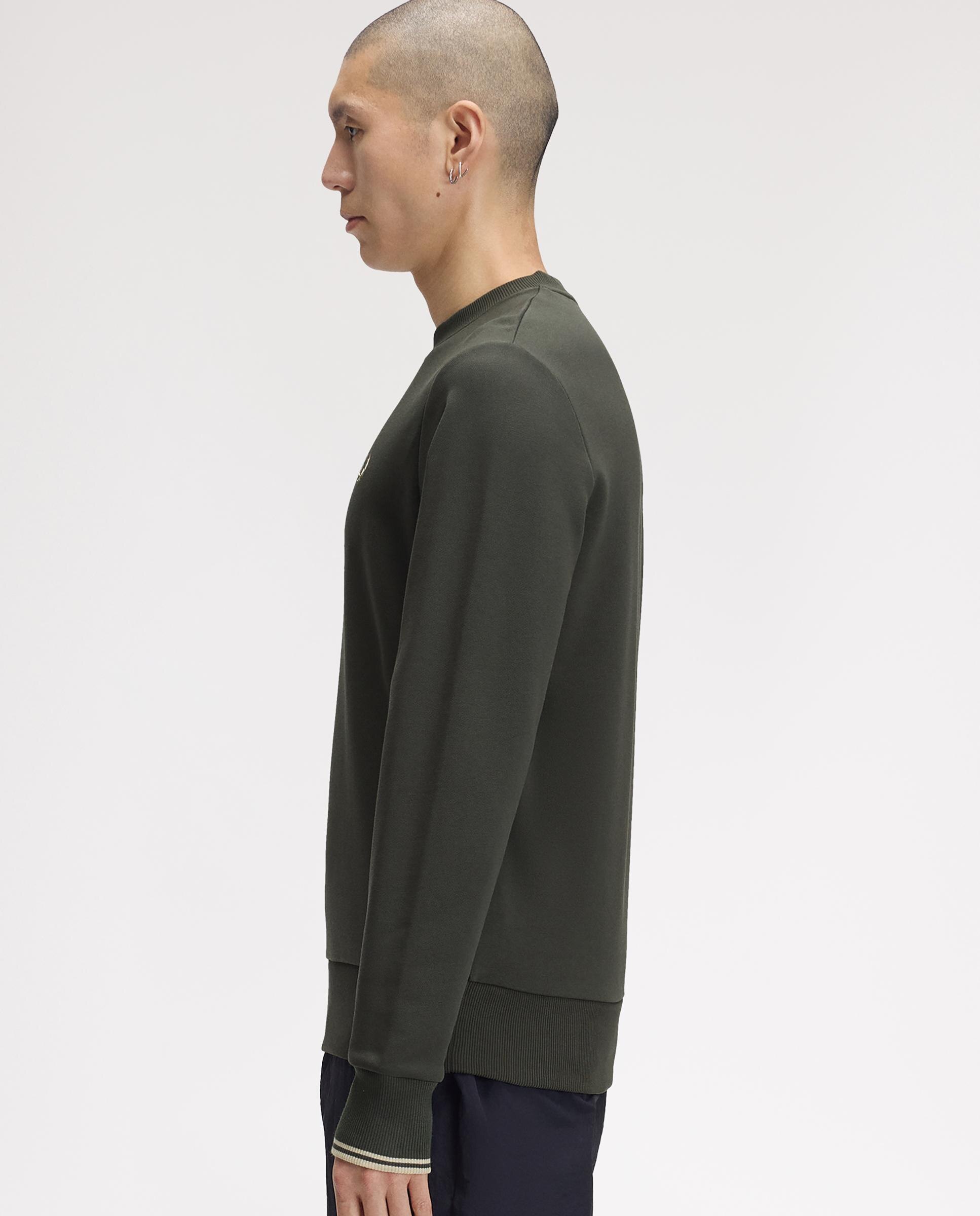 Sudadera de hombre cuello redondo con ribete con dos franjas - Fred Perry - Gris oscuro Gris oscuro-2