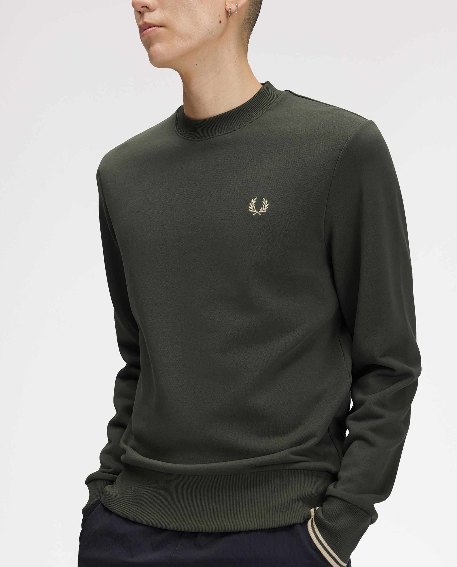 Sudadera de hombre cuello redondo con ribete con dos franjas - Fred Perry - Gris oscuro Gris oscuro-3