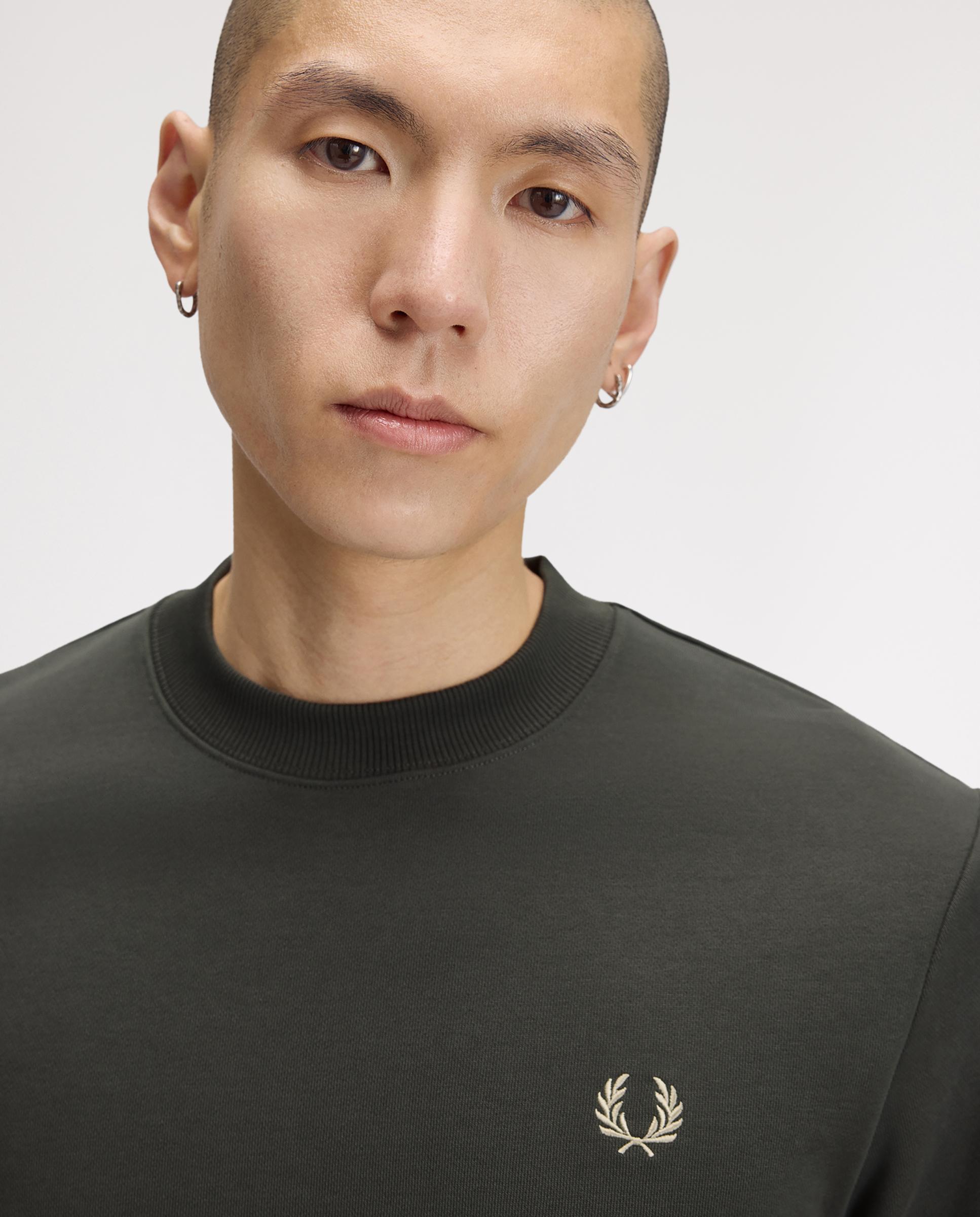 Sudadera de hombre cuello redondo con ribete con dos franjas - Fred Perry - Gris oscuro Gris oscuro-4