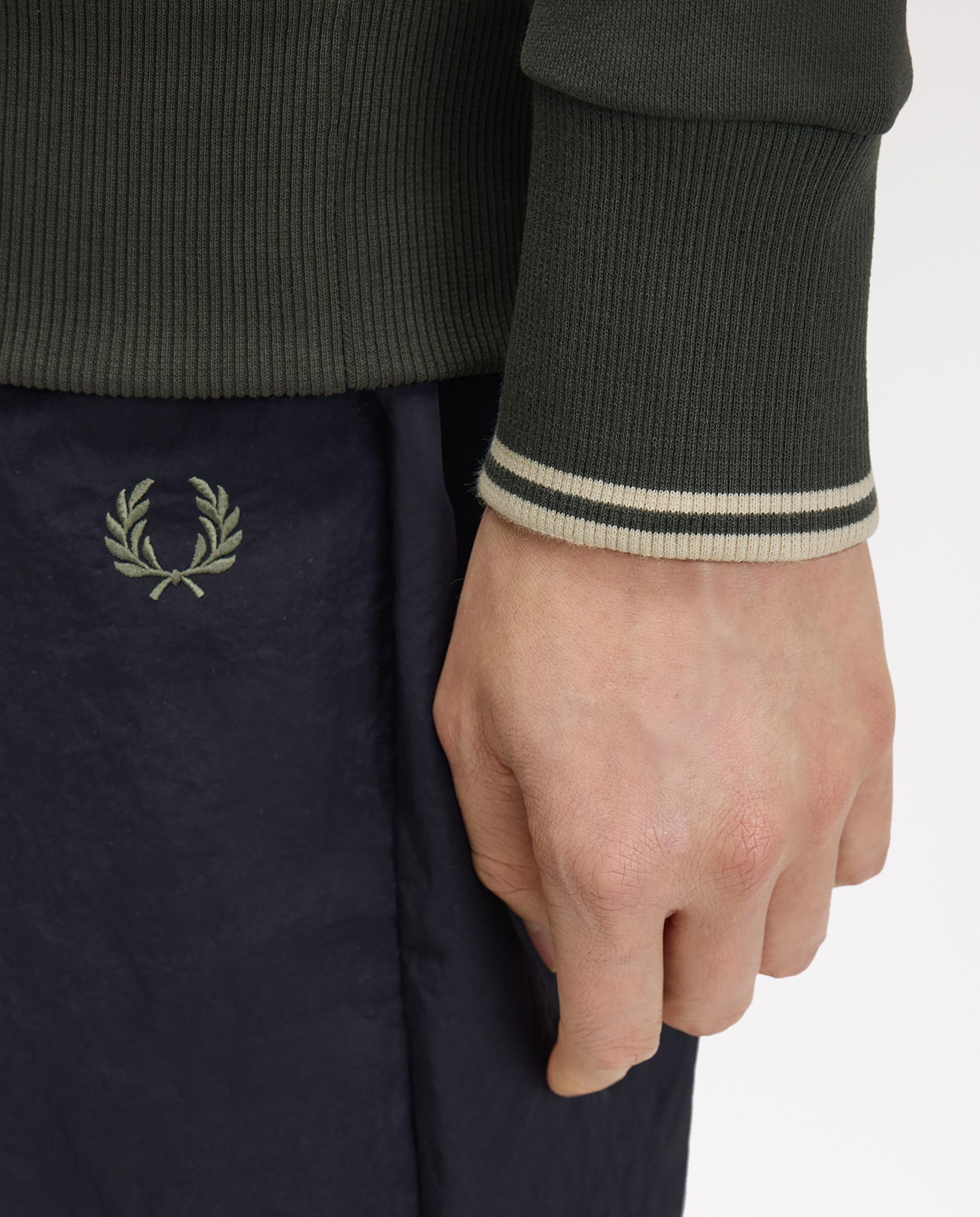 Sudadera de hombre cuello redondo con ribete con dos franjas - Fred Perry - Gris oscuro Gris oscuro-5
