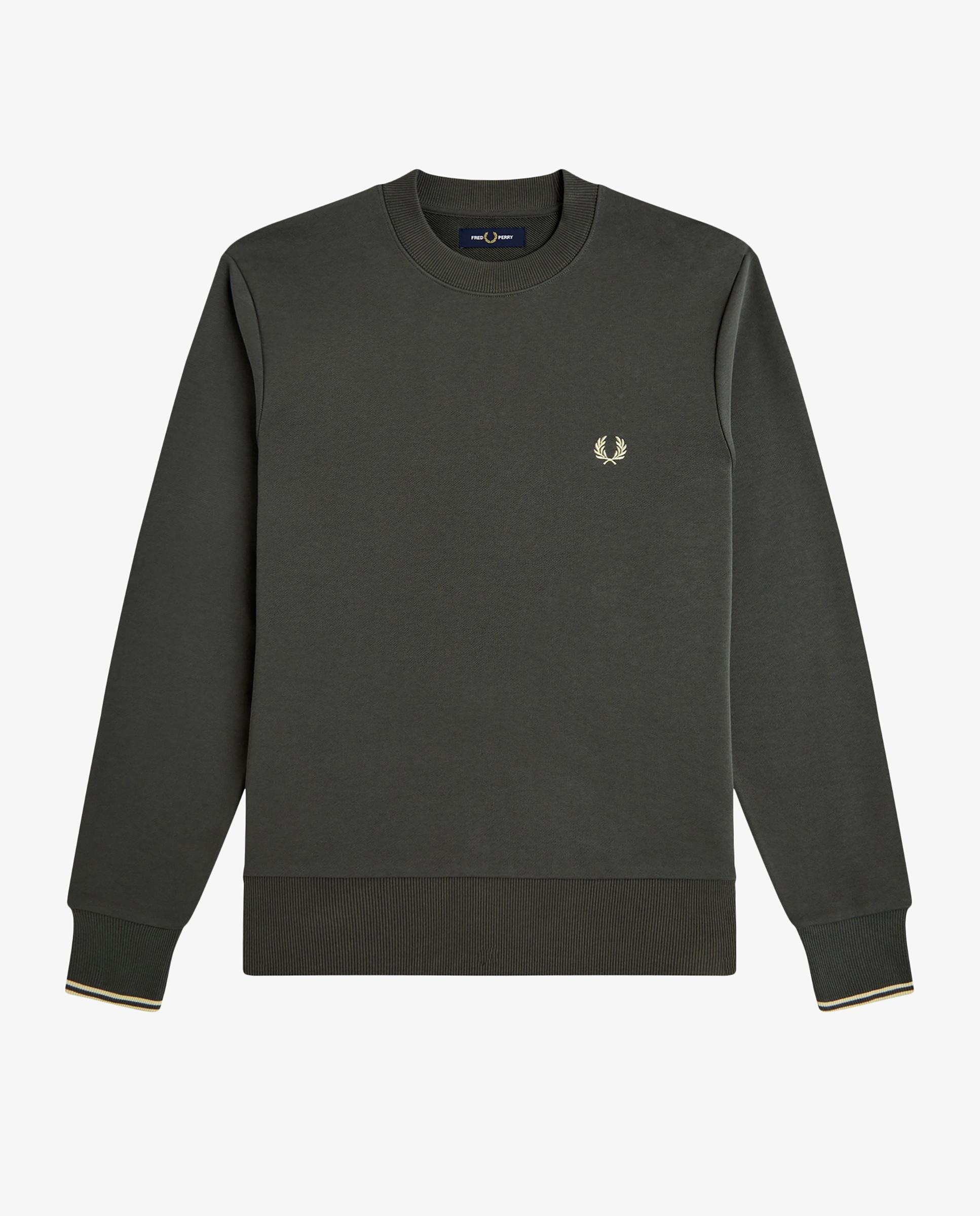 Sudadera de hombre cuello redondo con ribete con dos franjas - Fred Perry - Gris oscuro Gris oscuro-7