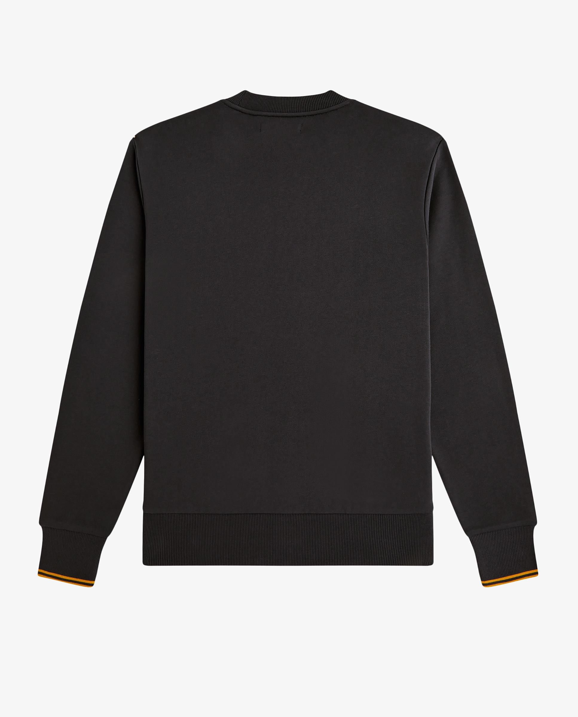 Sudadera de hombre cuello redondo con ribete con dos franjas - Fred Perry - Carbono Carbono-5