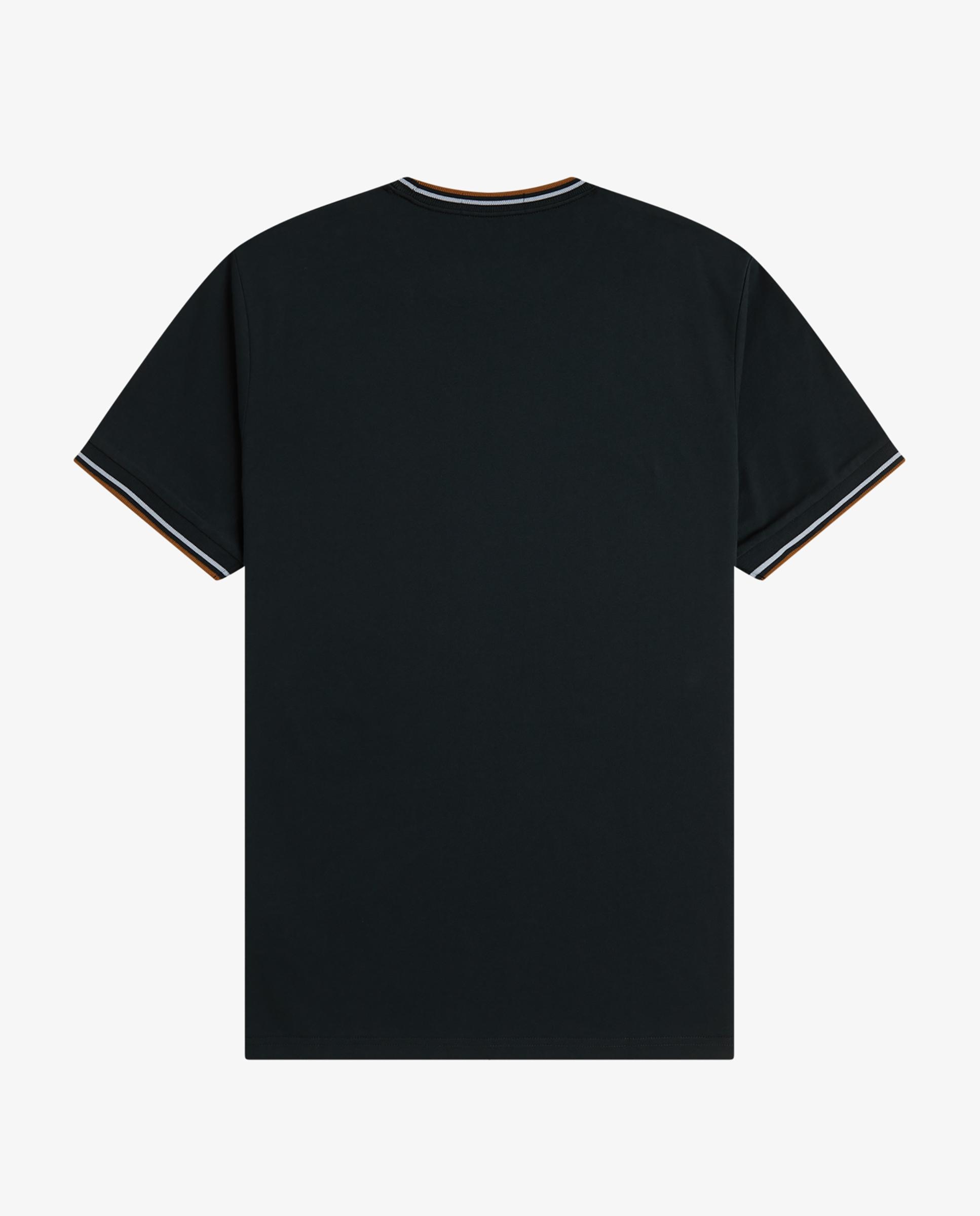 Imagen 6 de Camiseta de manga corta de hombre con ribete con dos franjas - Fred Perry - Verde oscuro Verde oscuro