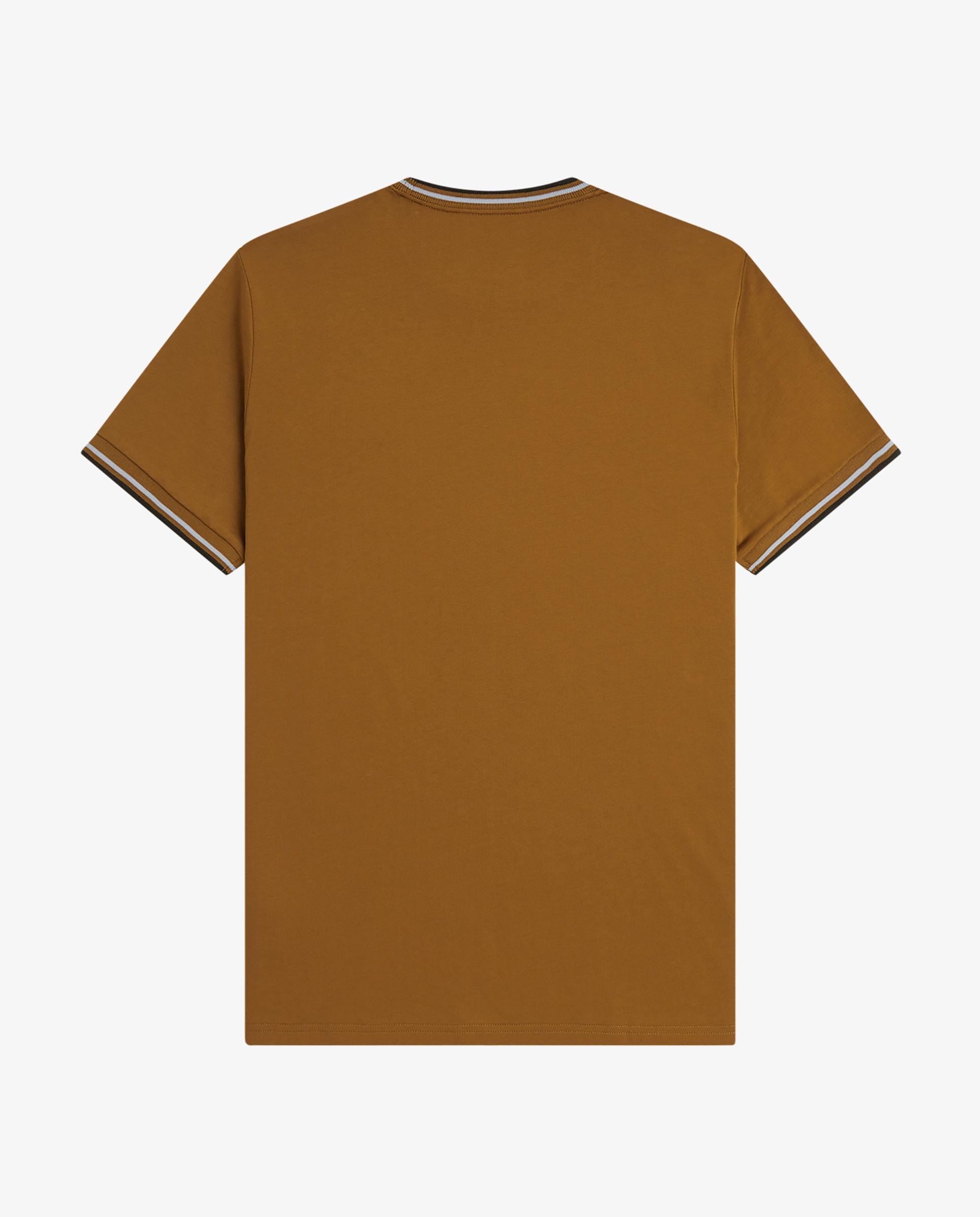 Imagen 5 de Camiseta de manga corta de hombre con ribete con dos franjas - Fred Perry - Marrón claro Marrón claro