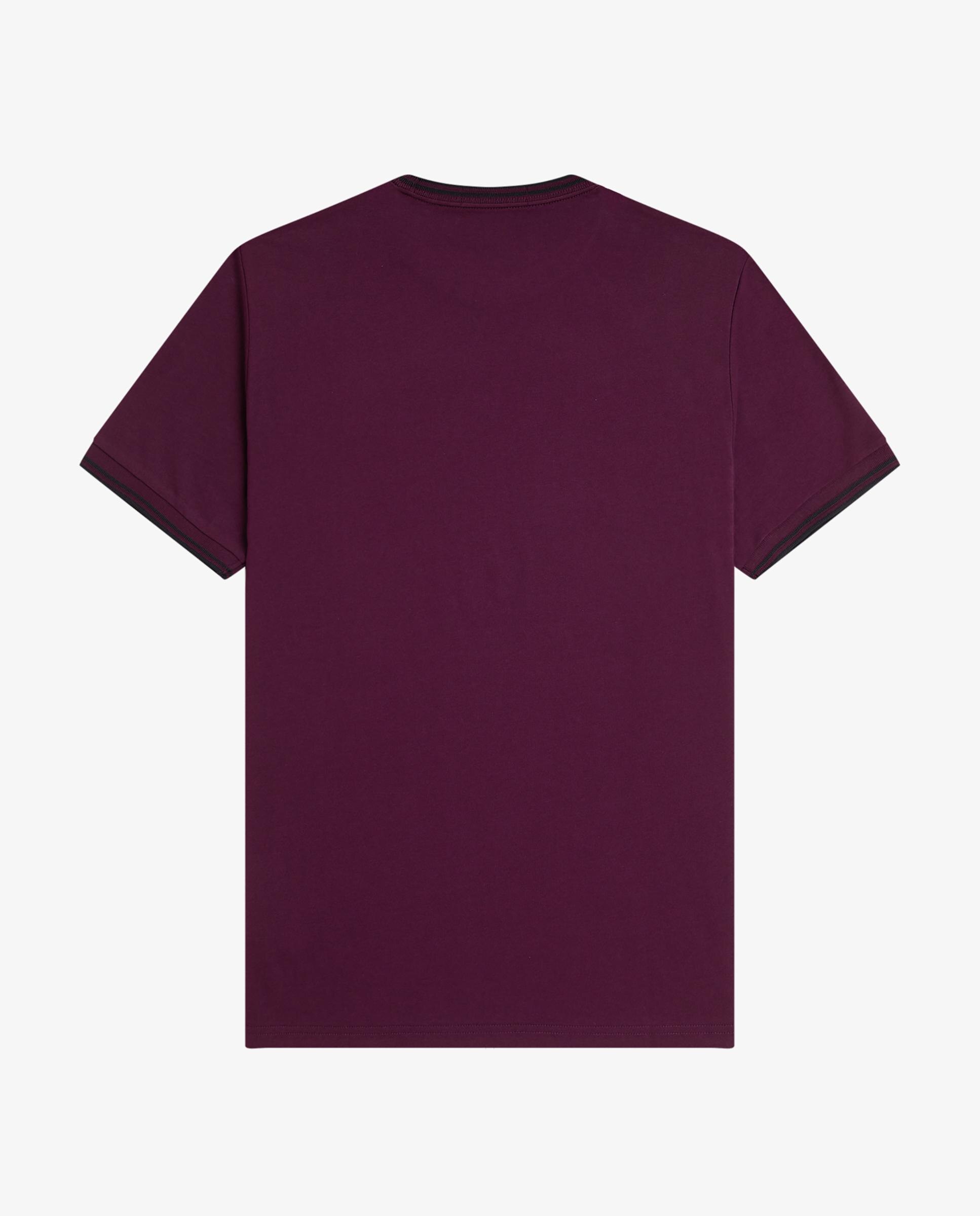 Imagen 5 de Camiseta de manga corta de hombre con ribete con dos franjas - Fred Perry - Morado Morado
