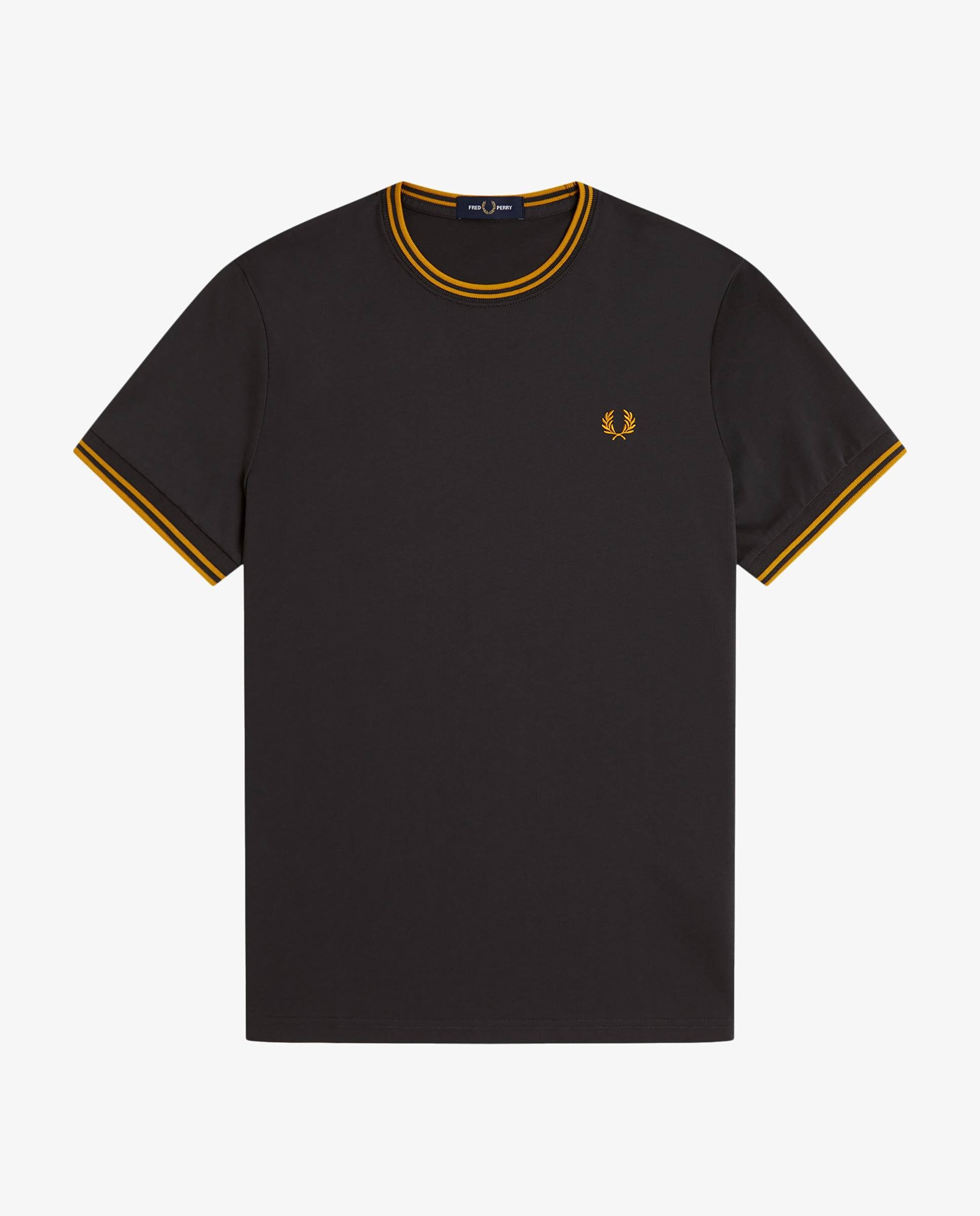 Camiseta de manga corta de hombre con ribete con dos franjas - Fred Perry - Gris oscuro Gris oscuro-7