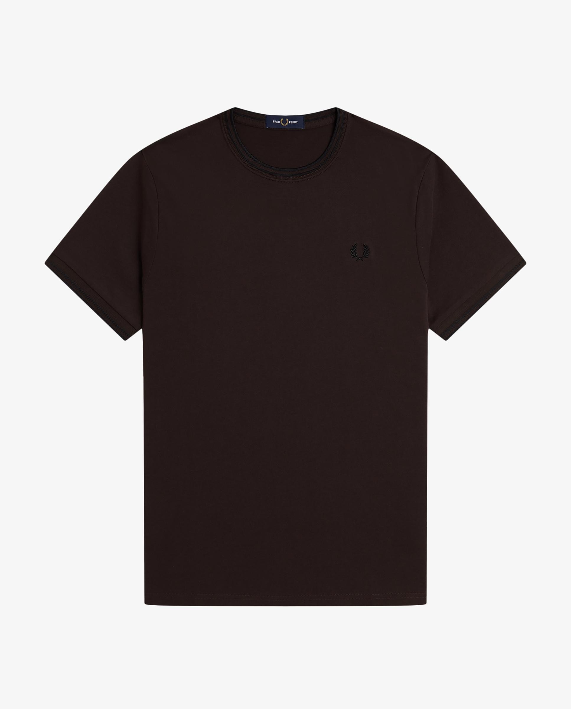 Camiseta de manga corta de hombre con ribete con dos franjas - Fred Perry - Marrón oscuro Marrón oscuro-7
