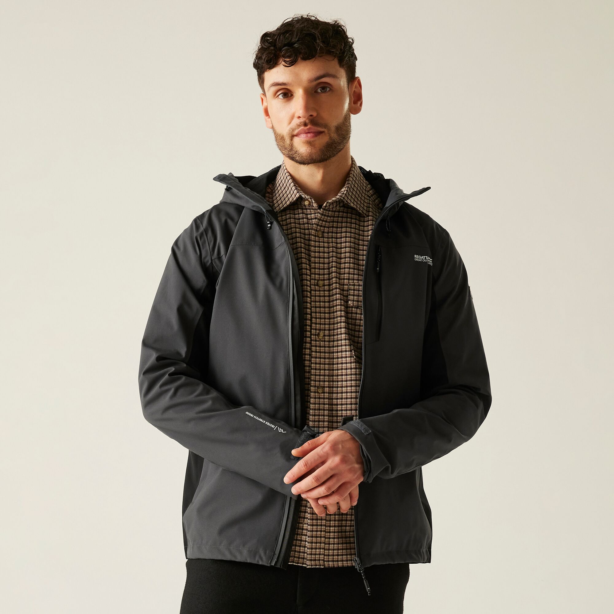 Chubasquero de hombre Birchdale II Regatta - Negro / Gris Negro / Gris-2