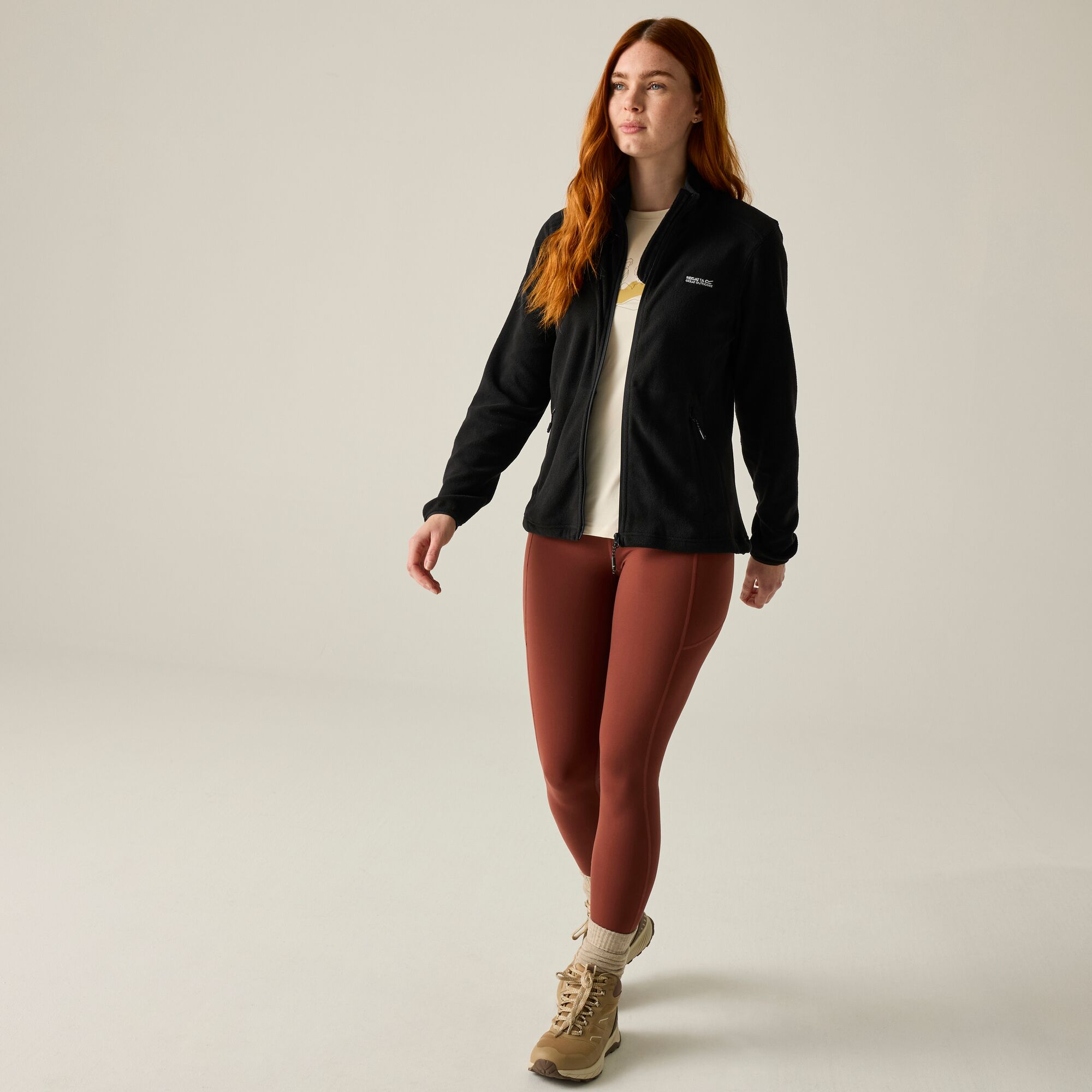 Forro polar de mujer Floreo IV Regatta - Negro Negro-3