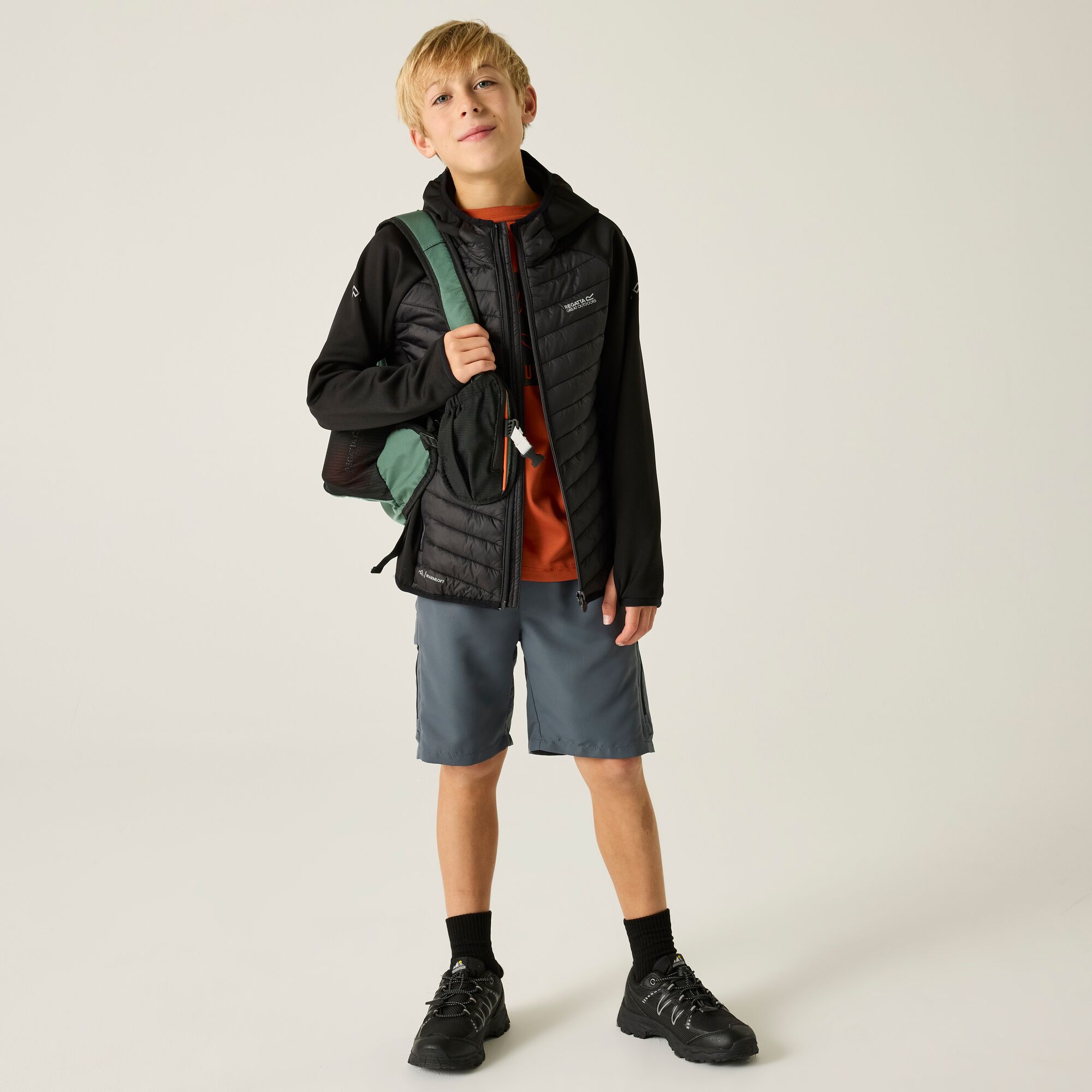 Chaqueta de niños Andreson Hybrid Regatta - Negro / Gris Negro / Gris-3