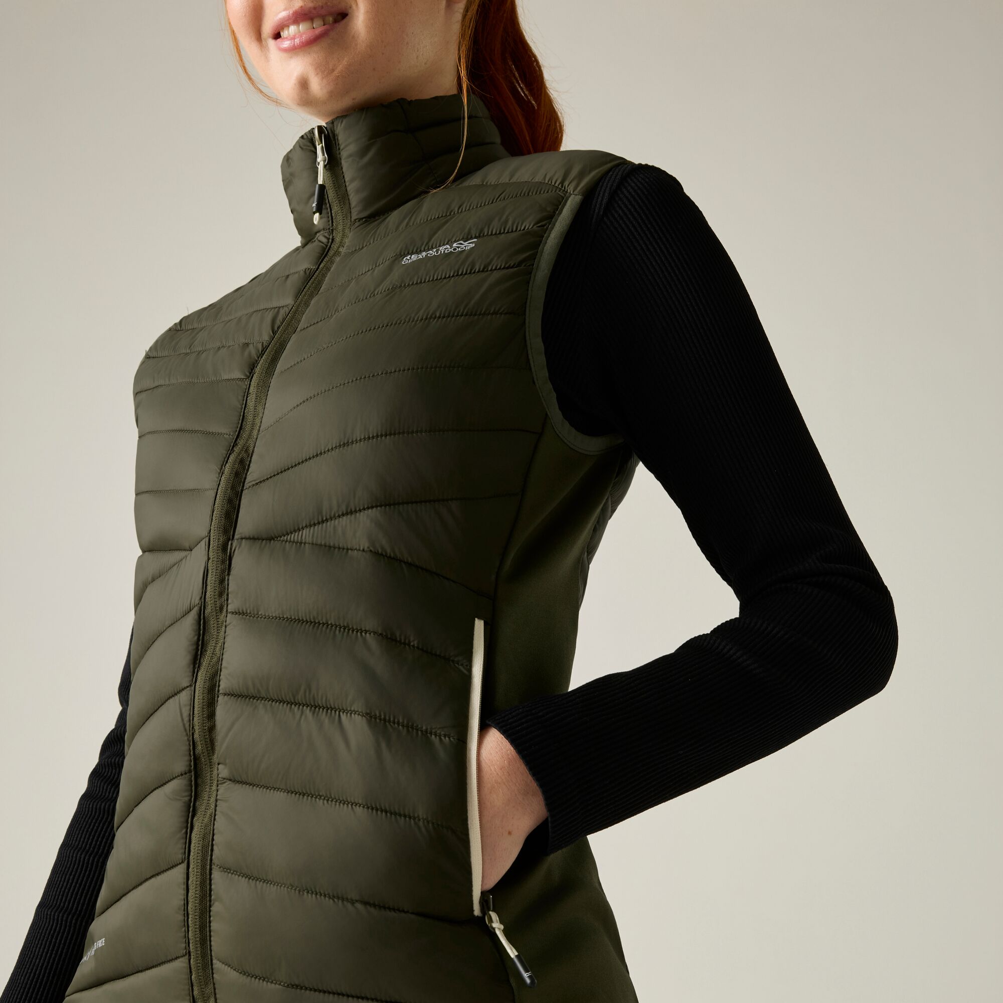 Chaleco de mujer Leedre Hybrid Bodywarmer Regatta - Verde militar Verde militar-4