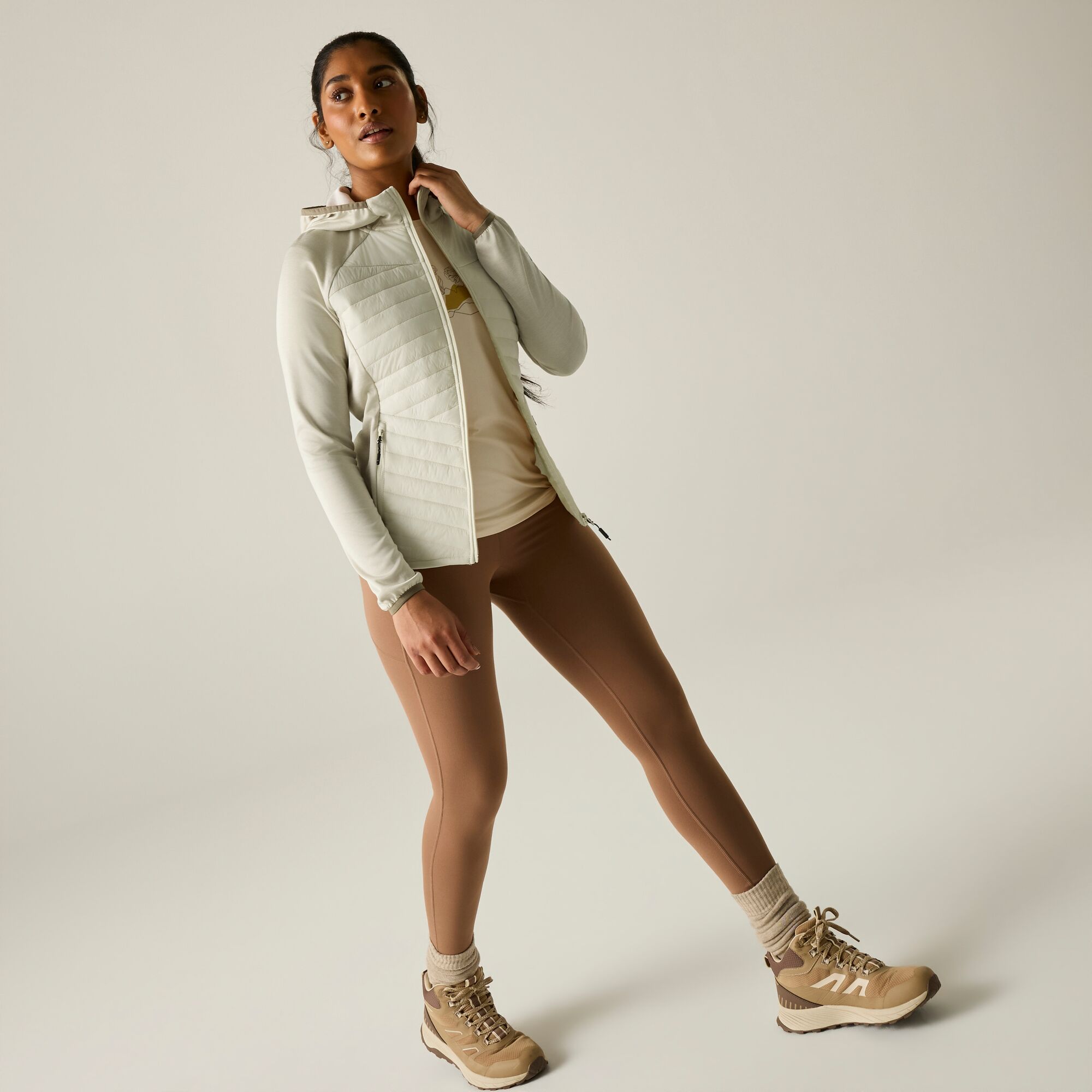 Chaqueta de mujer Andreson Marl Hybrid Regatta - Hueso Hueso-4