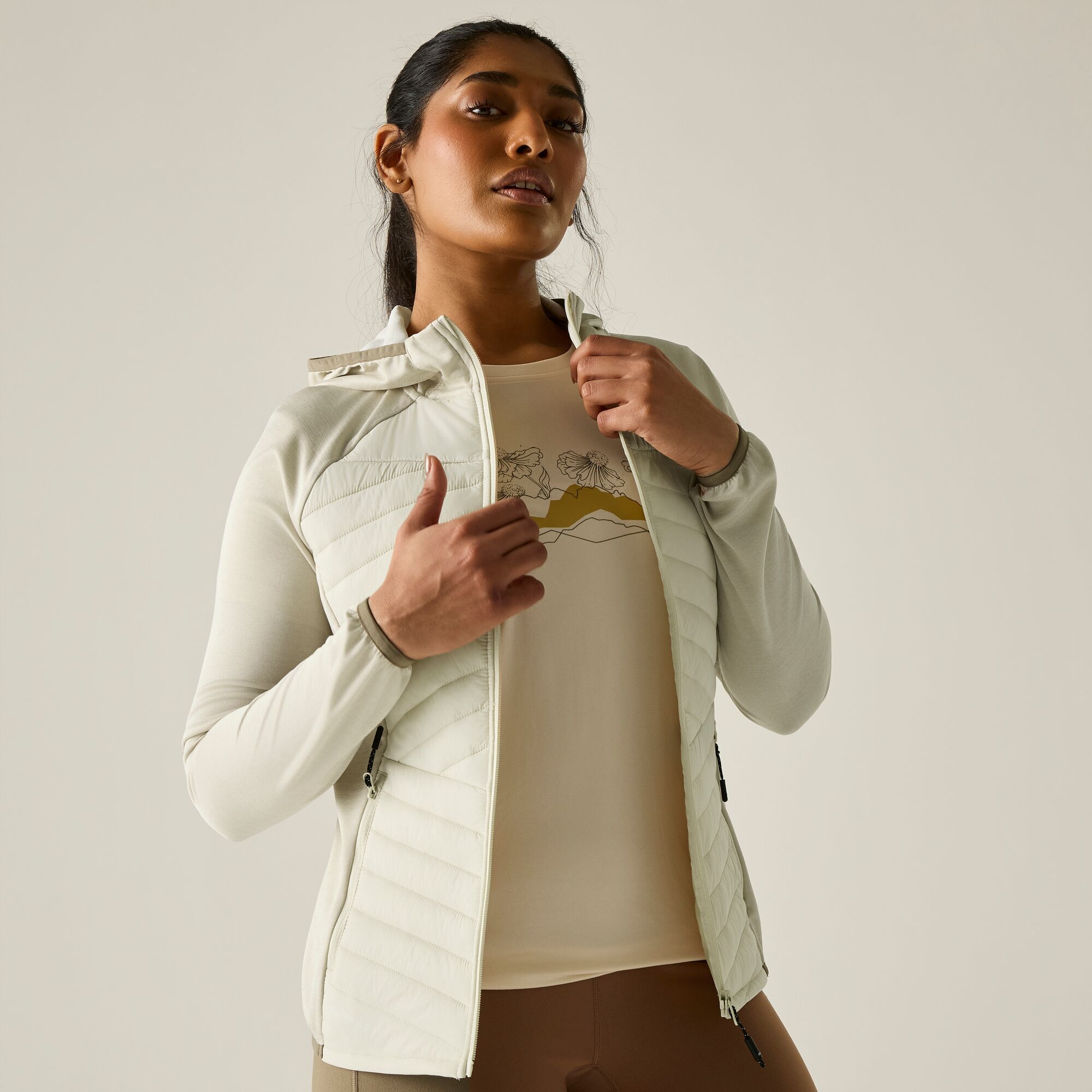 Chaqueta de mujer Andreson Marl Hybrid Regatta - Hueso Hueso-5