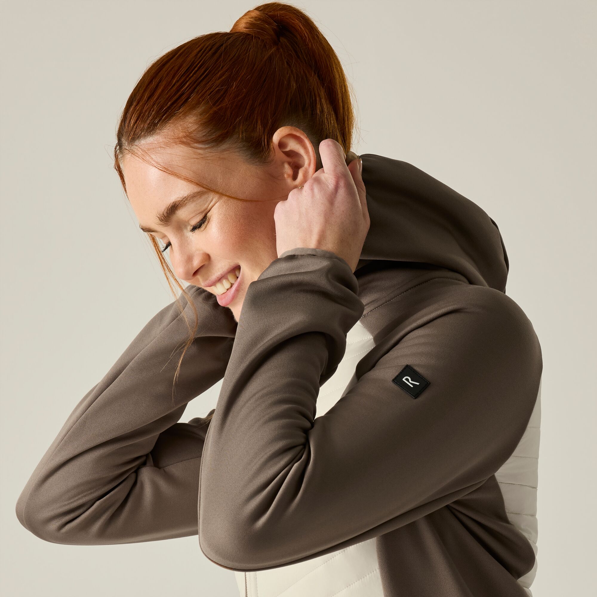 Chaqueta de mujer Andreson Hybrid Regatta - Verde claro Beige / Blanco-3