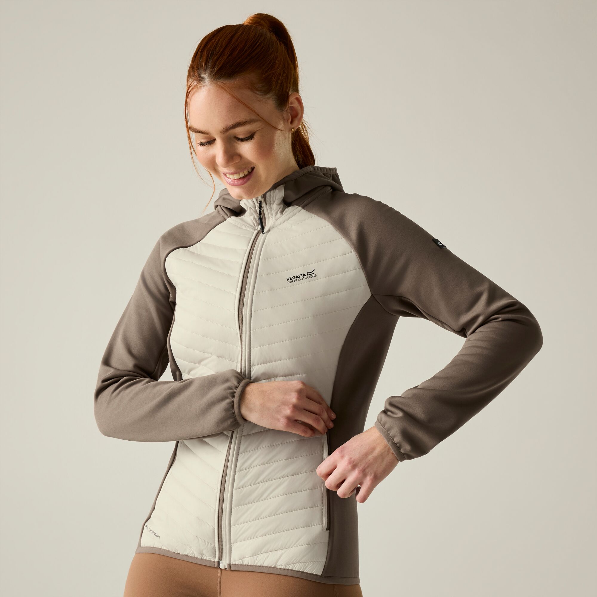 Chaqueta de mujer Andreson Hybrid Regatta - Verde claro Beige / Blanco-4