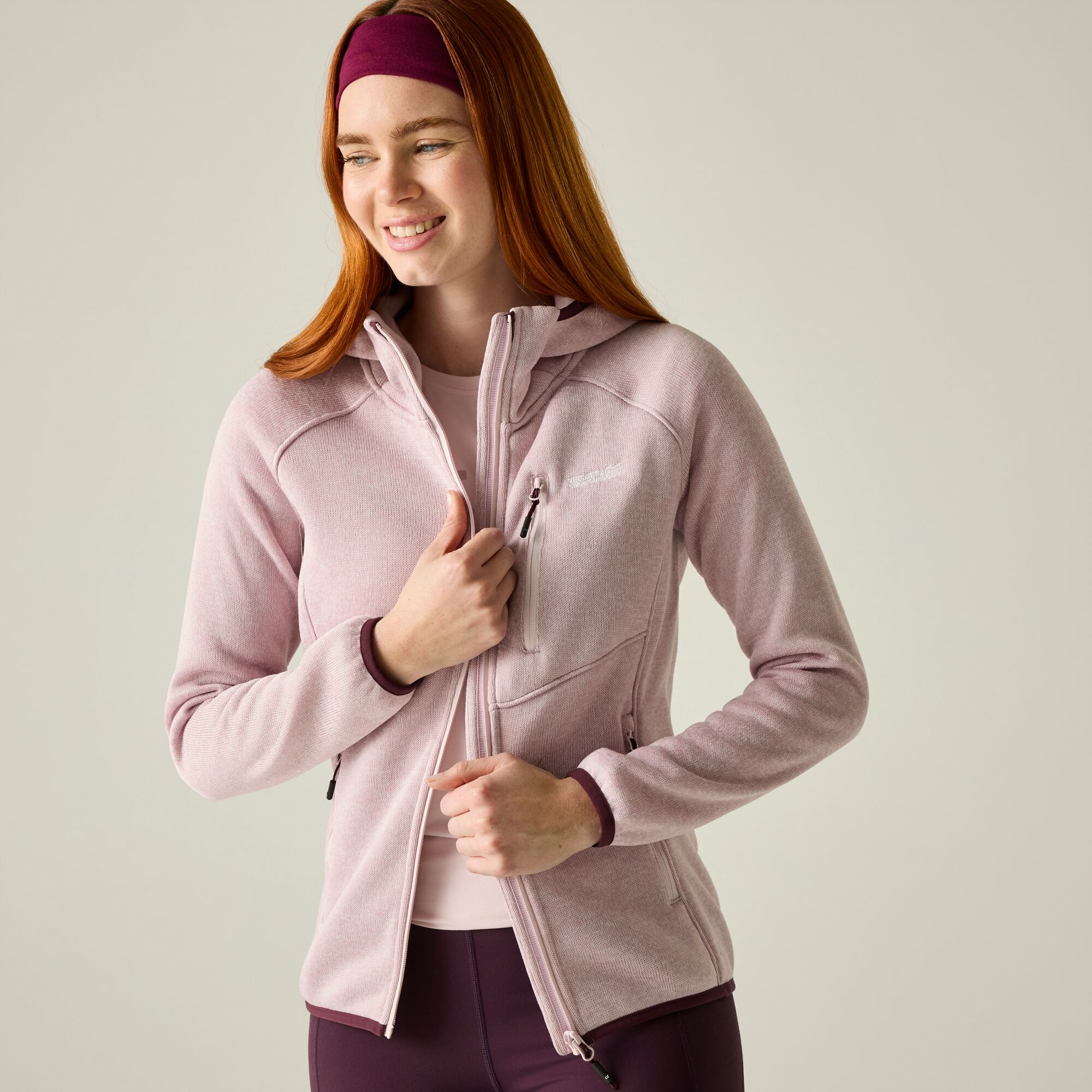 Forro polar de mujer Hooded Newhill Regatta - Rosa claro Rosa claro-2