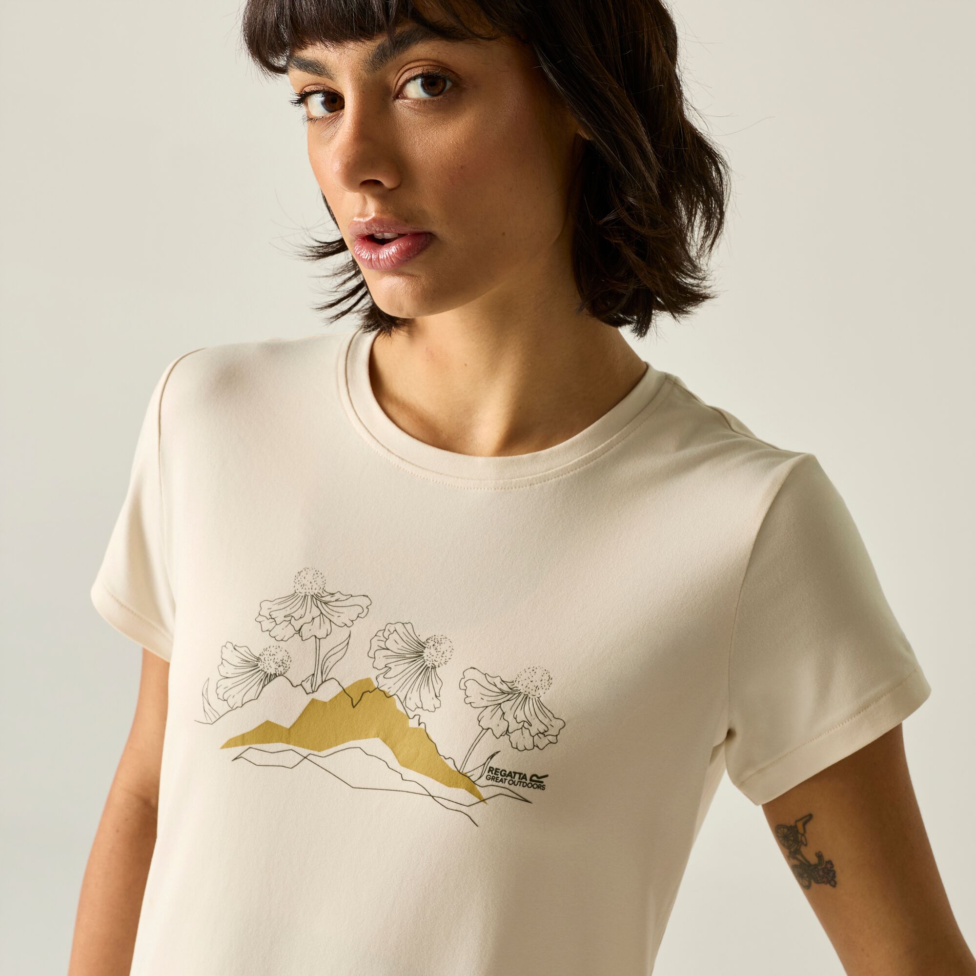 Imagen 0 de Camiseta de mujer Fingal Stretch Regatta Blanco roto