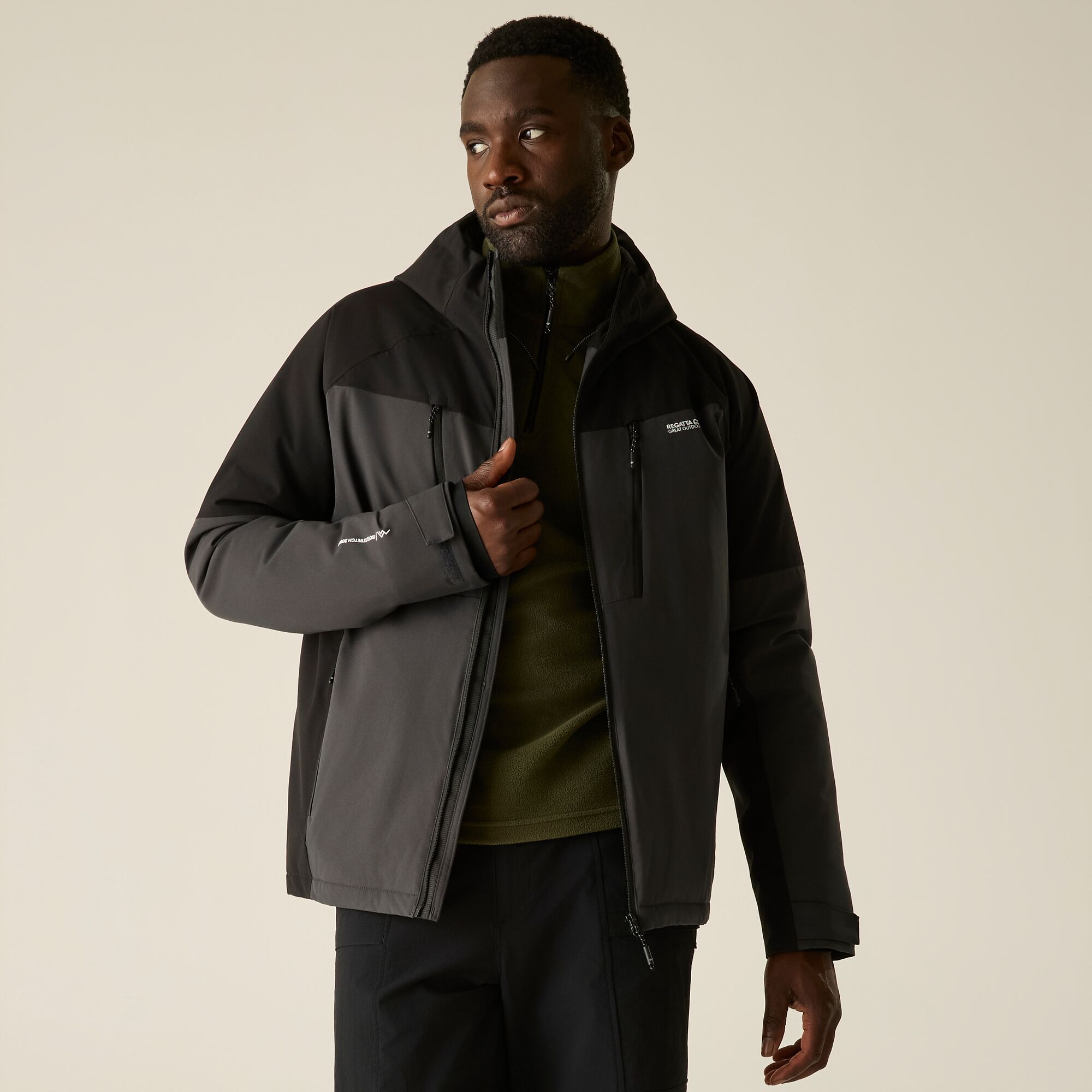 Imagen 2 de Chaqueta de hombre Highton Stretch Padded Regatta - Negro / Gris Negro / Gris