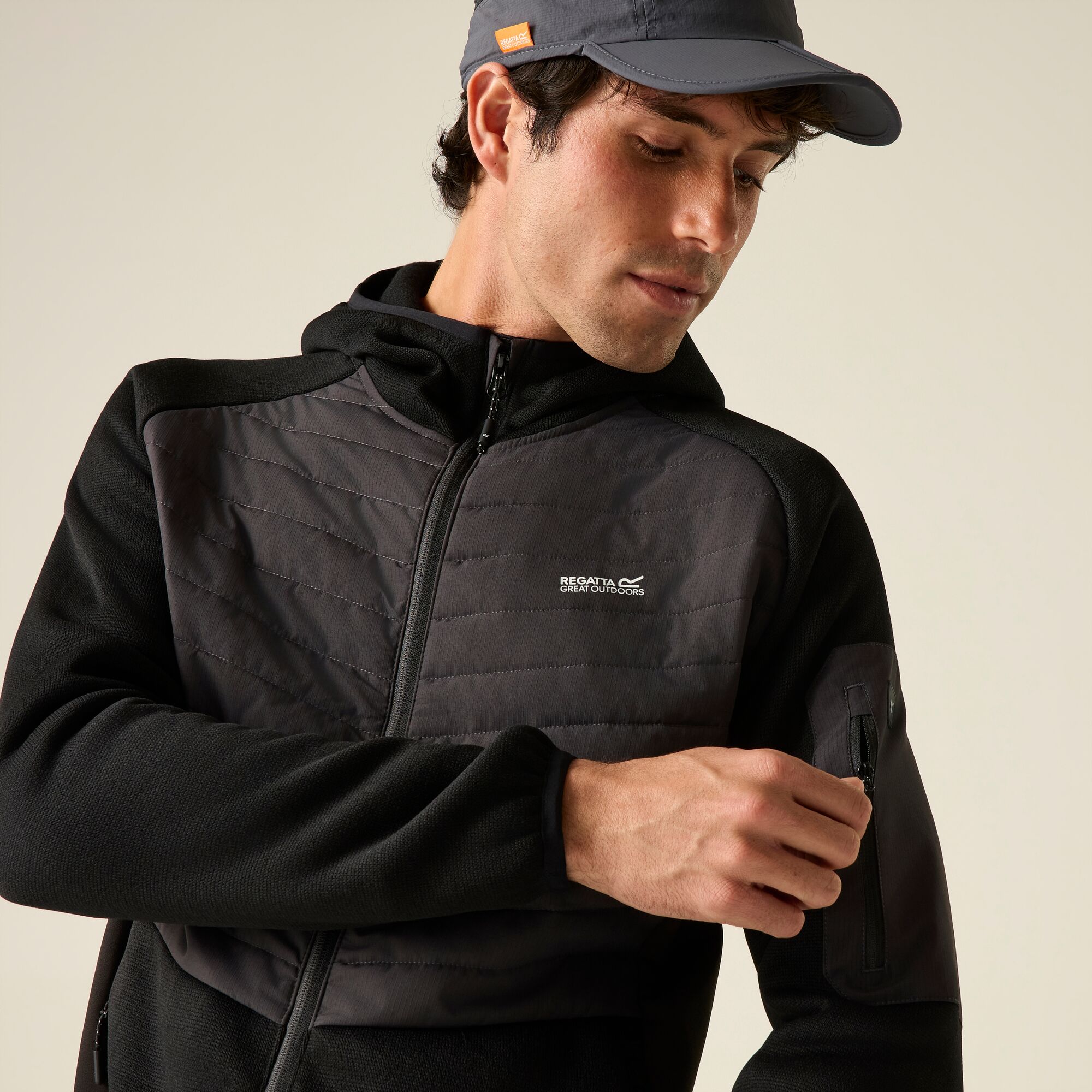 Chaqueta de hombre Newhill Hybrid Regatta - Negro / Gris Negro / Gris-2