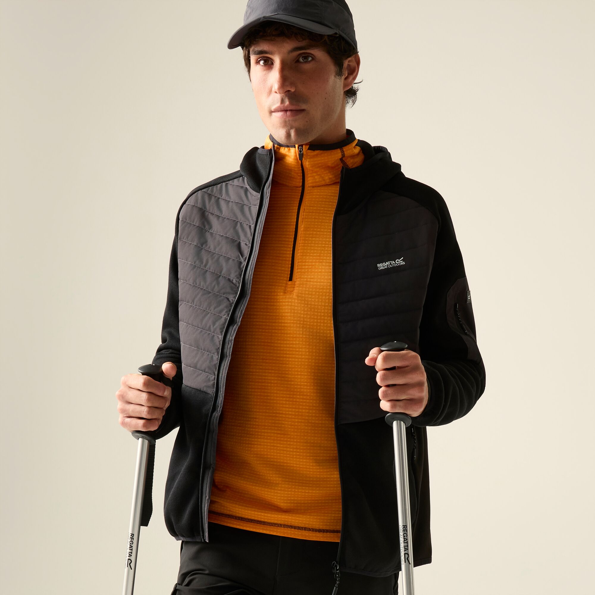 Chaqueta de hombre Newhill Hybrid Regatta - Negro / Gris Negro / Gris-4