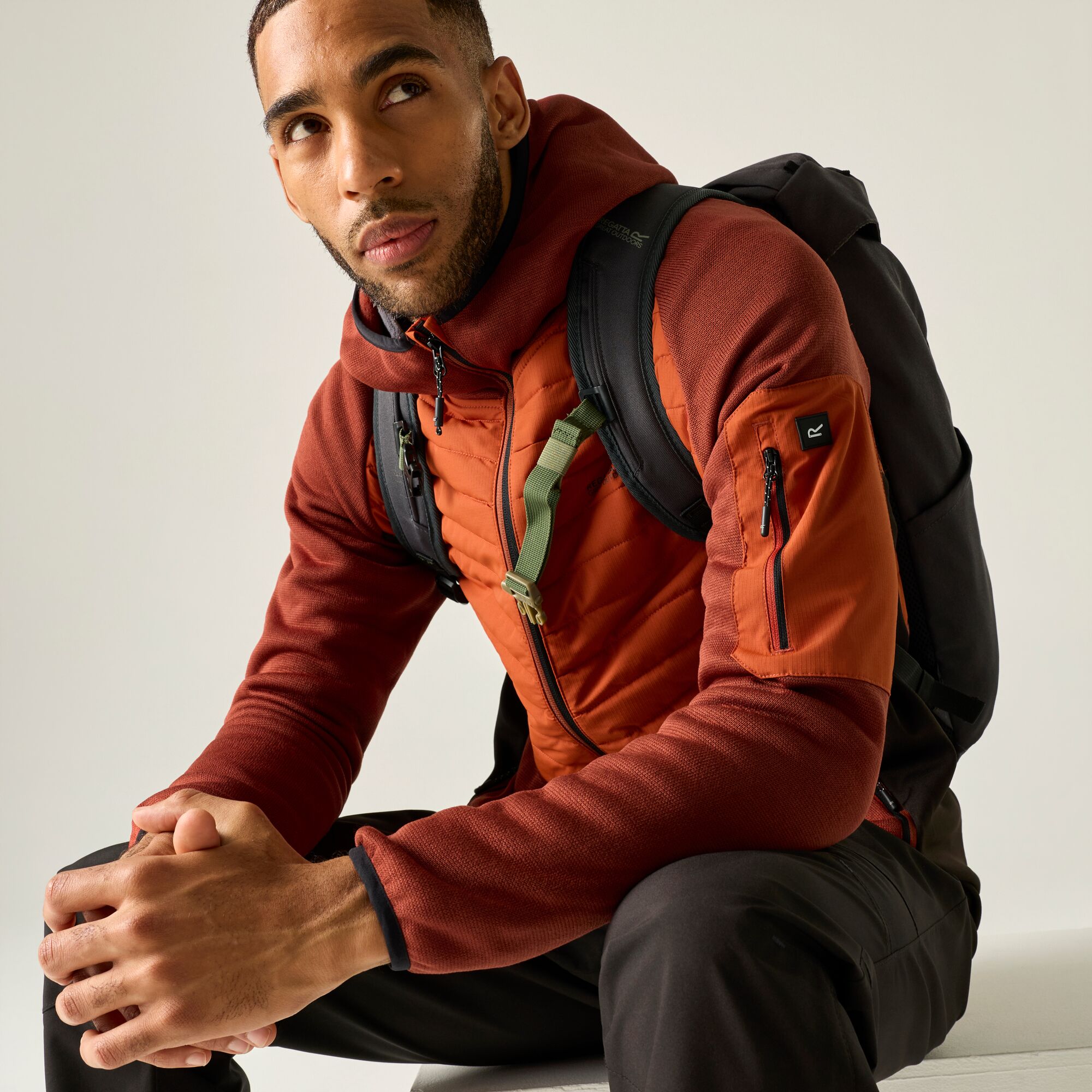 Chaqueta de hombre Newhill Hybrid Regatta - Rojo Teja Rojo Teja-2