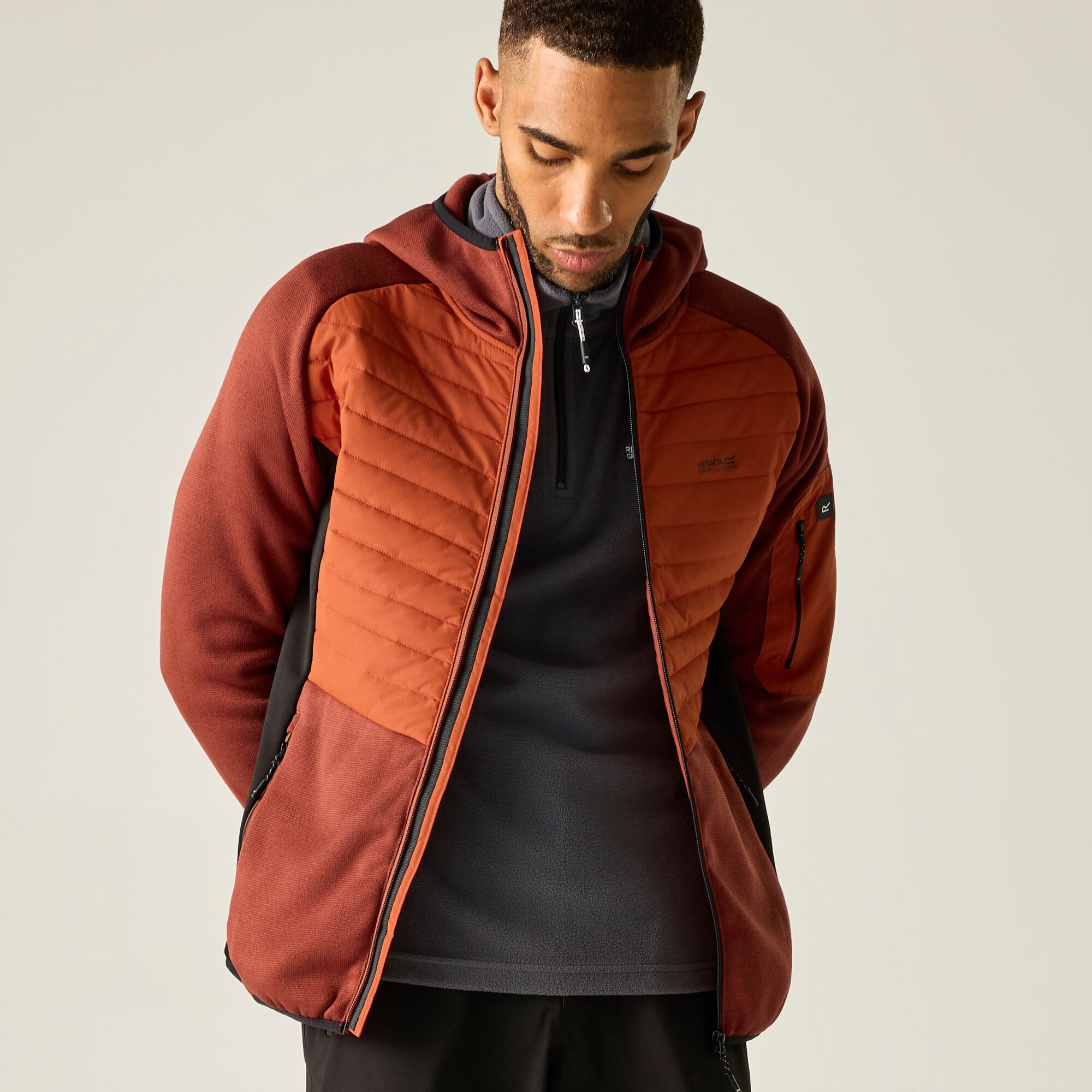Chaqueta de hombre Newhill Hybrid Regatta - Rojo Teja Rojo Teja-3