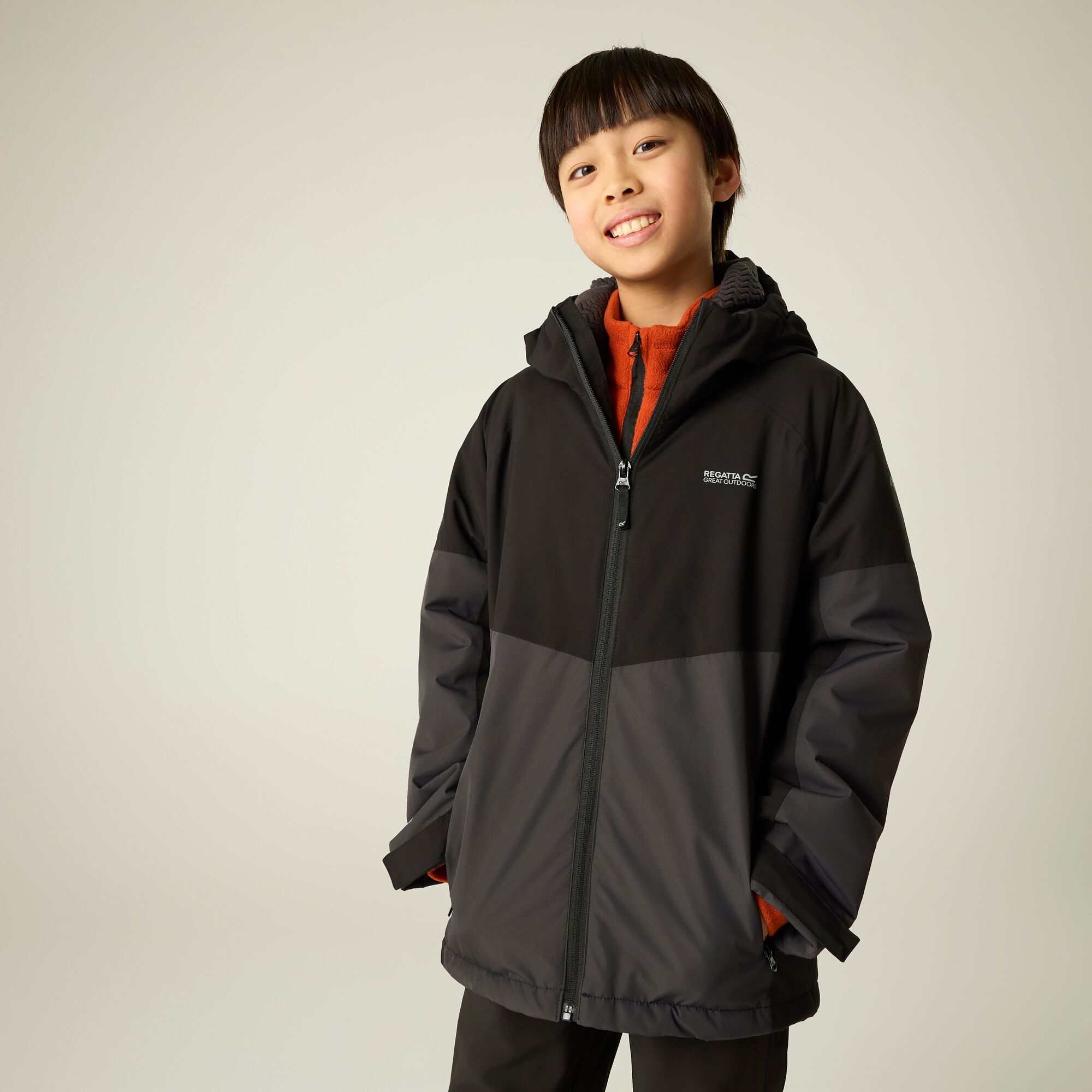 Chaqueta de niños Hillain Warm Lined Regatta - Negro / Gris Negro / Gris-1