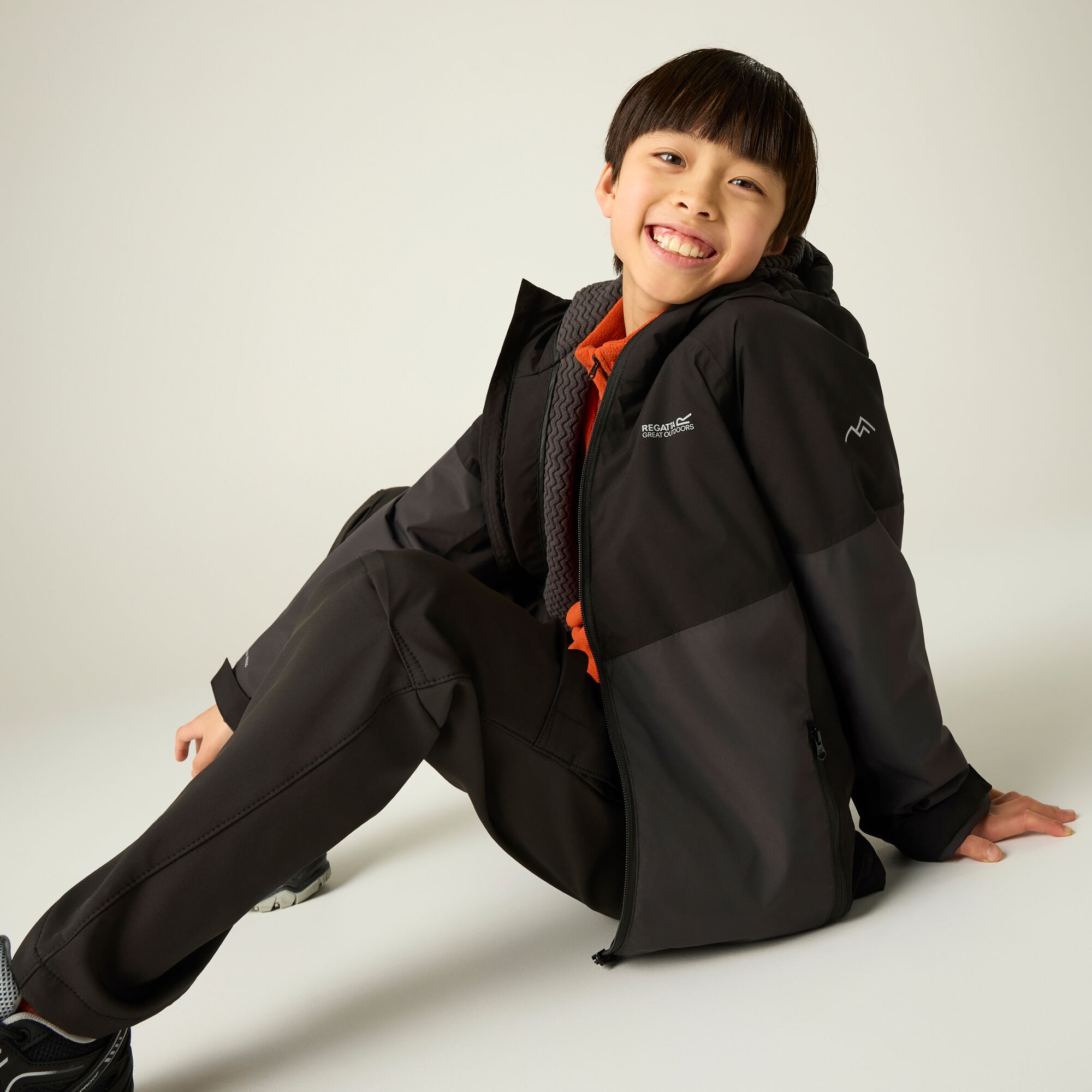 Chaqueta de niños Hillain Warm Lined Regatta - Negro / Gris Negro / Gris-3