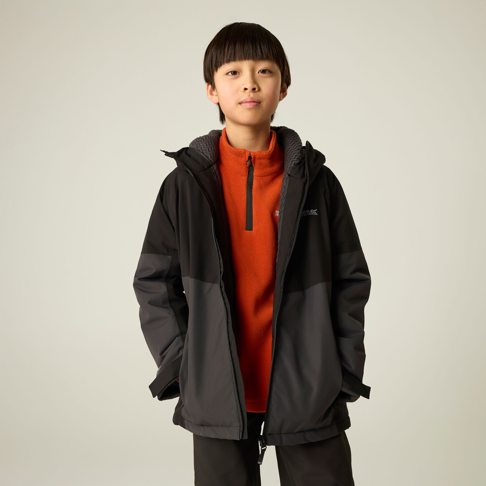 Chaqueta de niños Hillain Warm Lined Regatta - Negro / Gris Negro / Gris-4