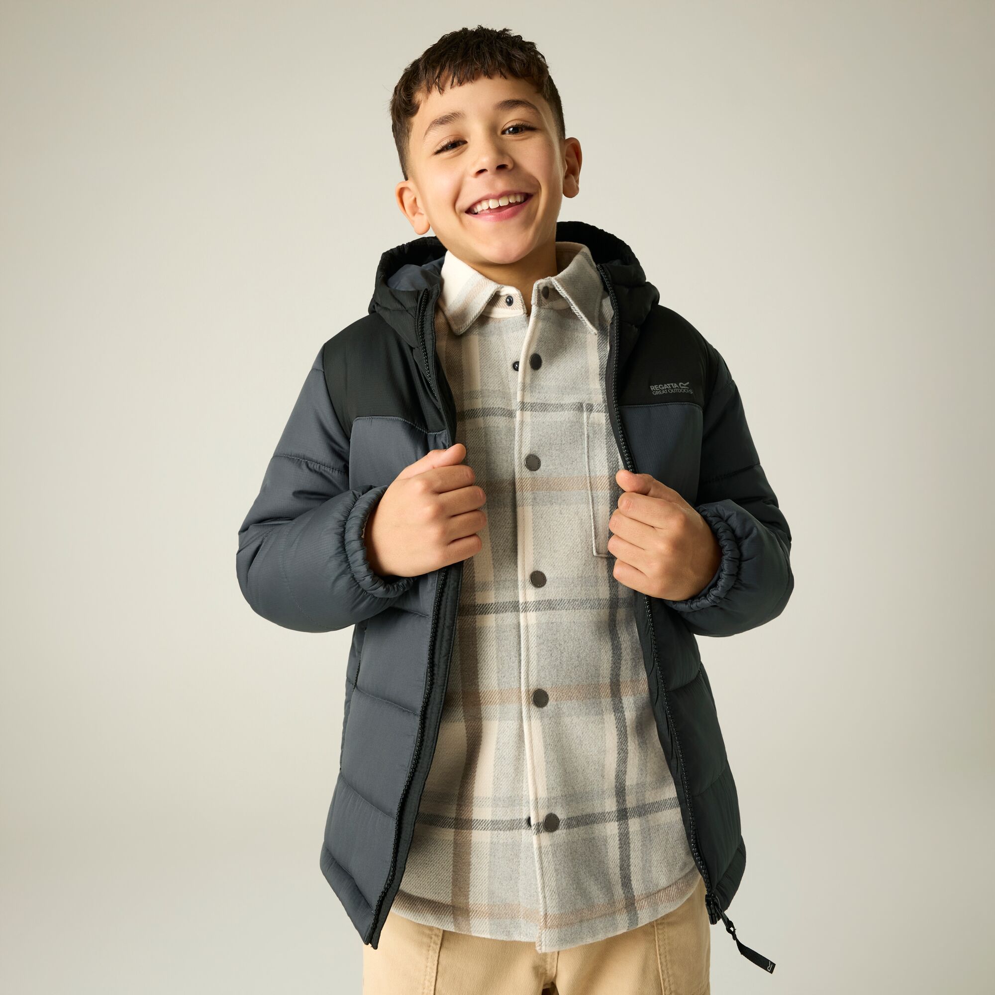 Chaqueta de niños Lofthouse Regatta - Negro / Gris Negro / Gris-2