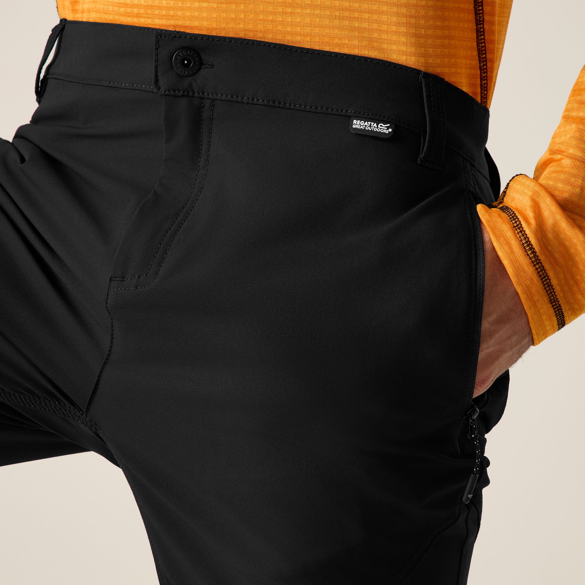 Pantalón de hombre Questra Regatta - Negro Negro-4