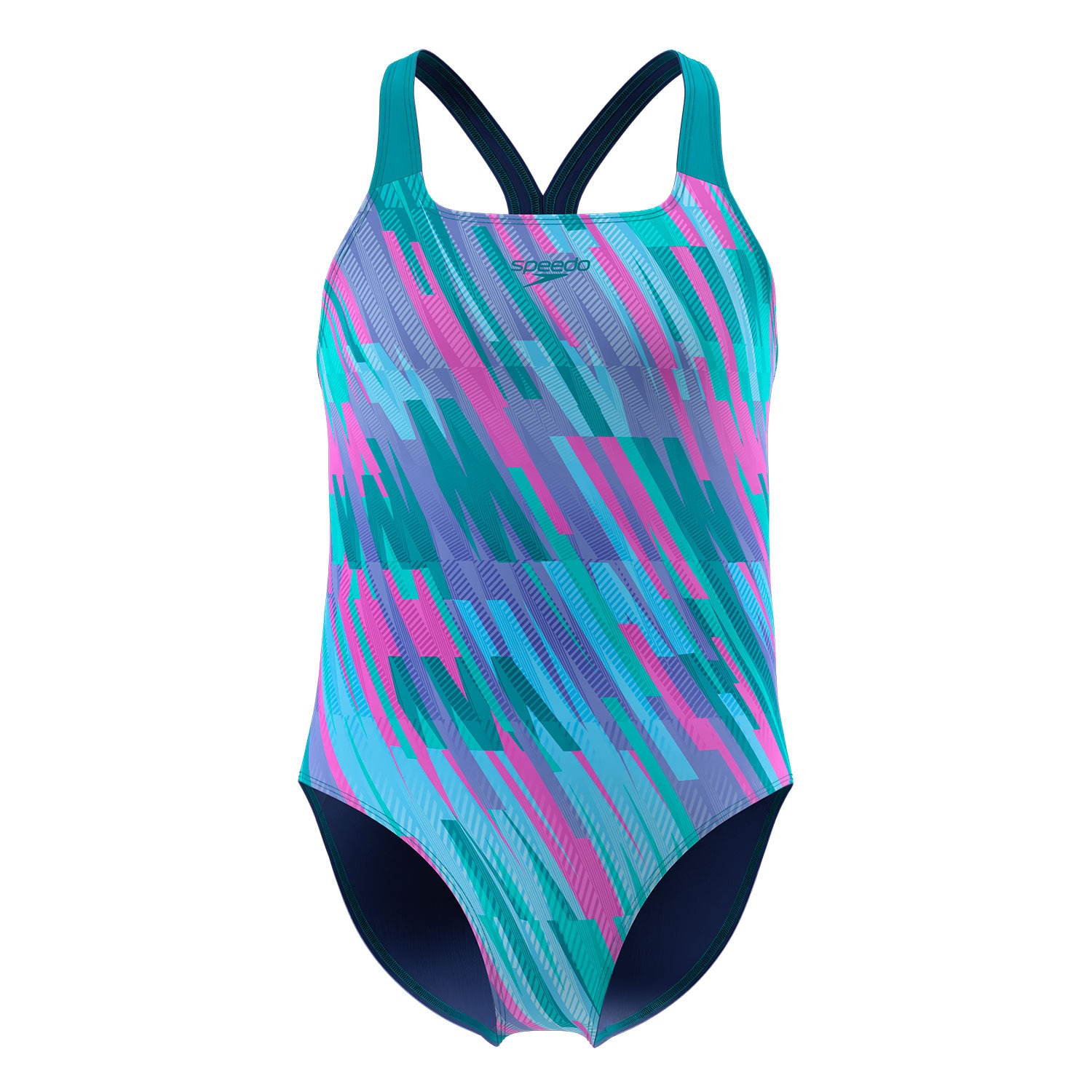 Imagen 0 de Bañador de natación para niñas Print Powerback Swimsuit Speedo Azul