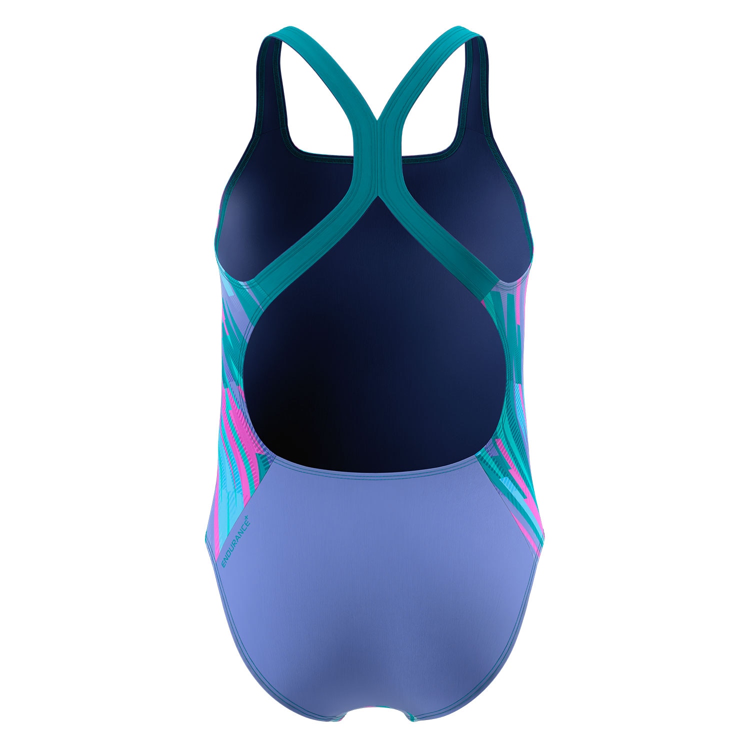 Bañador de natación para niñas Print Powerback Swimsuit Speedo - Azul Azul-3