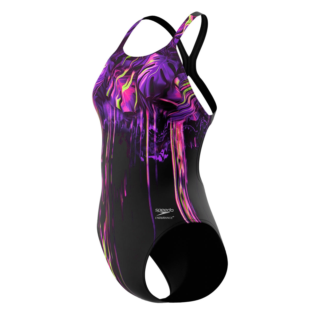 Bañador de natación para niños Placement Printed Powerback Speedo - Morado Morado-2