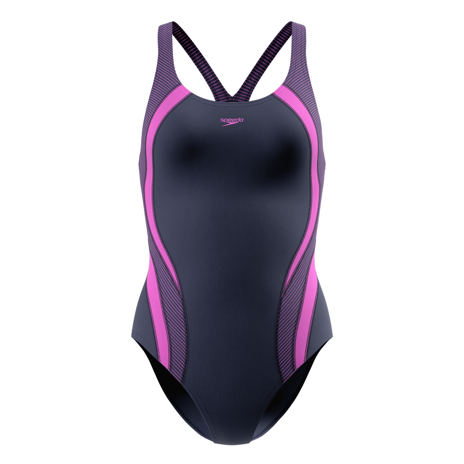 Speedo Bañador de natación para mujer Quantum Rib Splice One Piece Azul oscuro