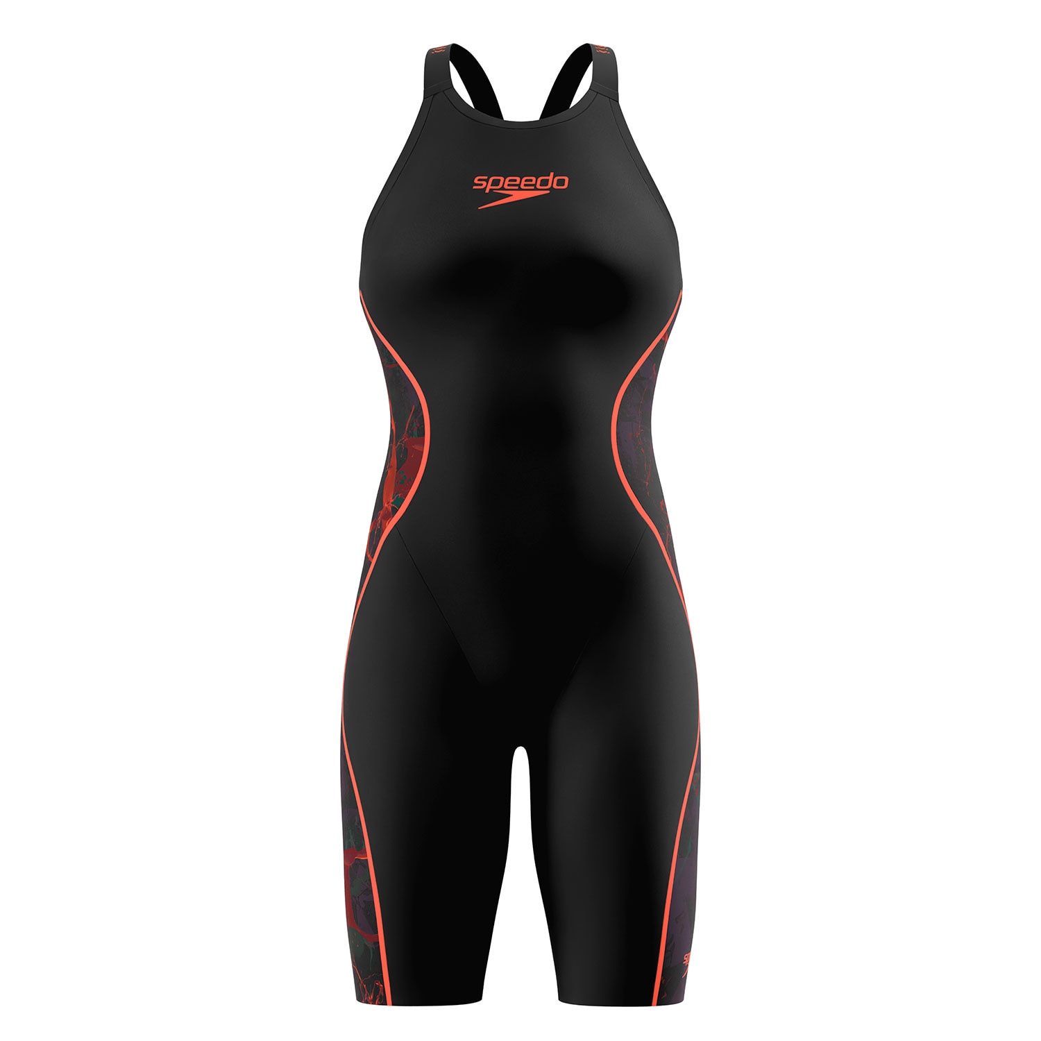 Speedo Bañador de natación para niños Fastskin LZR Pure Intent 2.0 Printed Openback Kneeskin Negro