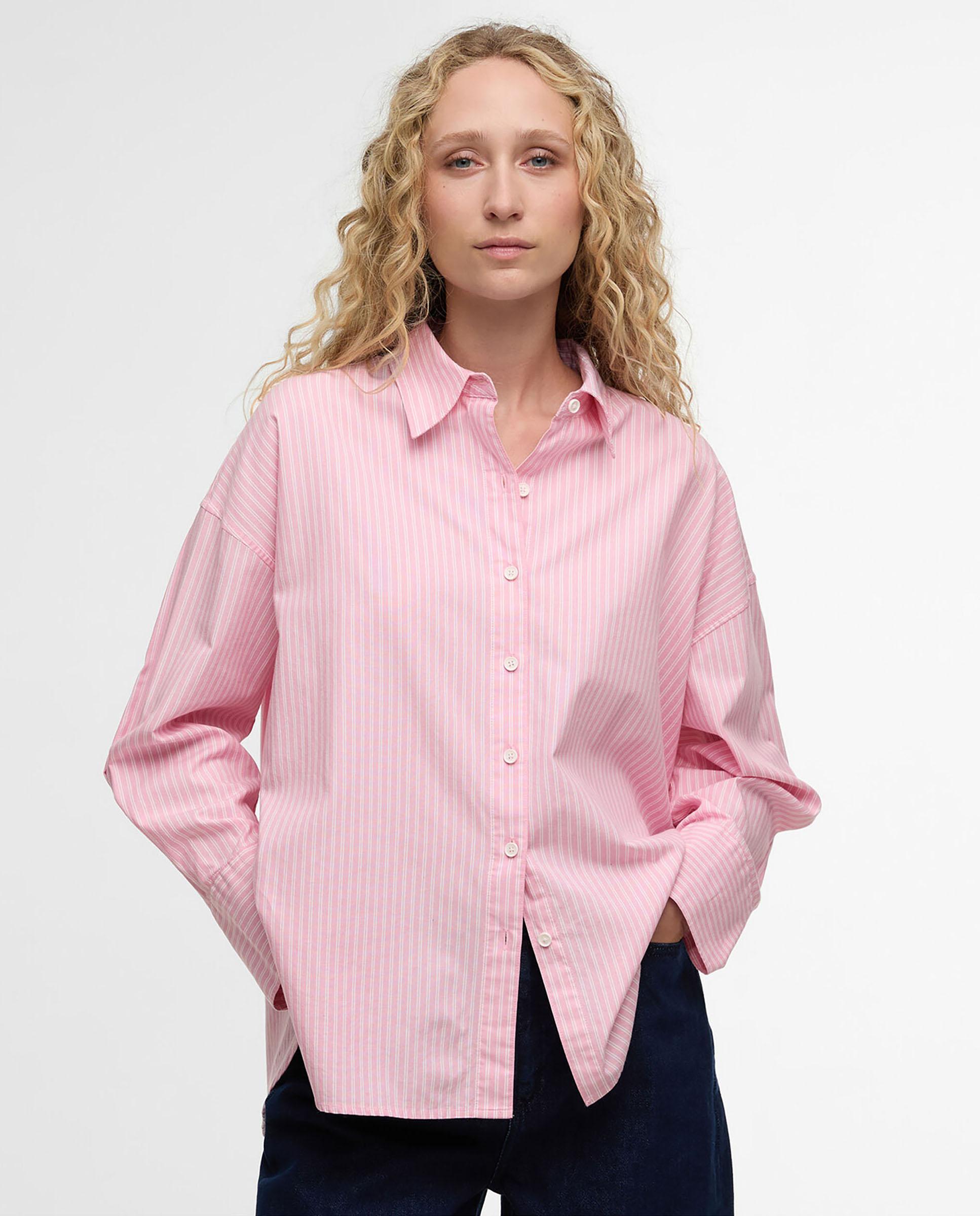 Barbour - Camisa de mujer de corte recto con mangas largas.
