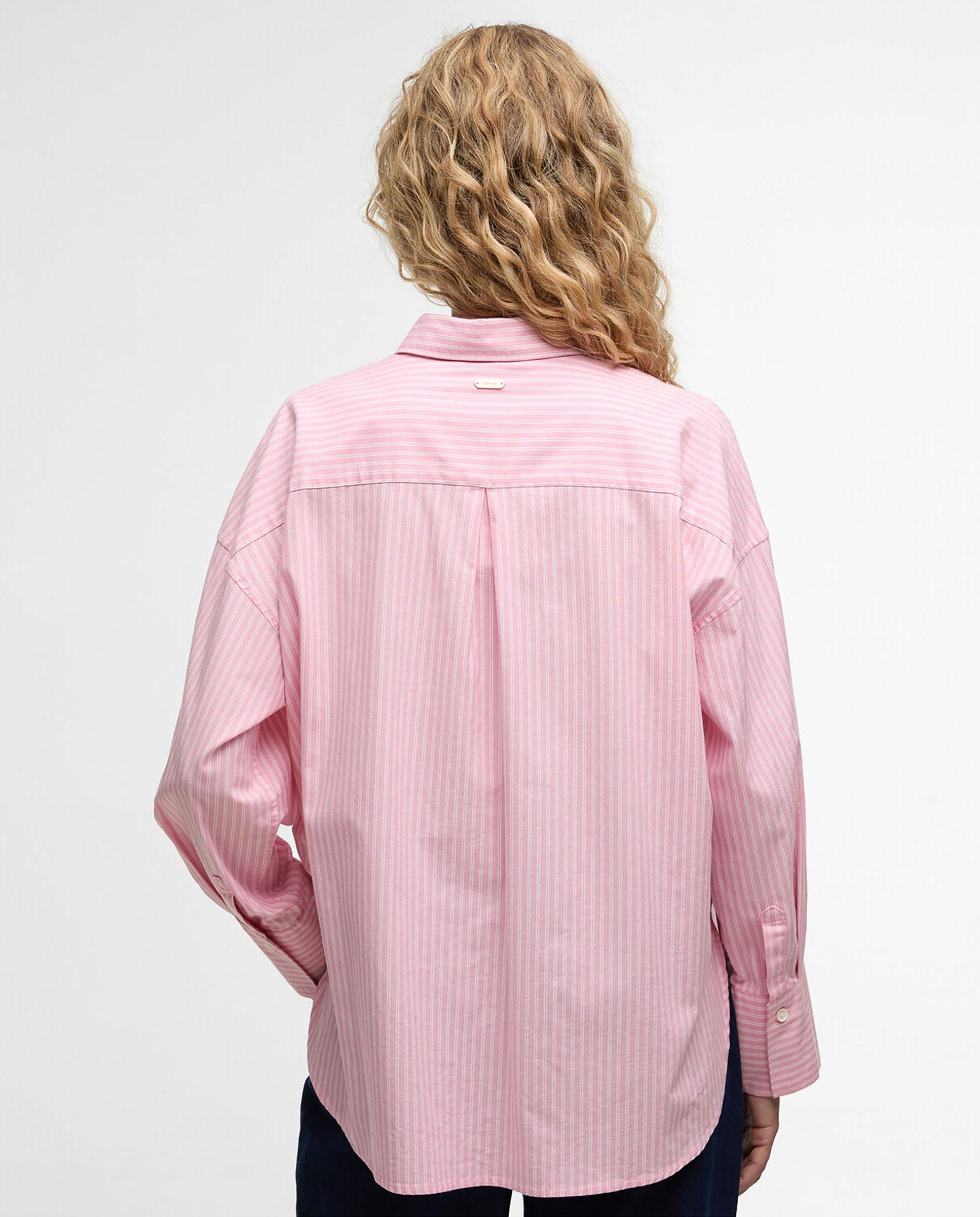Camisa de mujer de corte recto con mangas largas - Barbour - Rosa / Blanco Rosa / Blanco-2