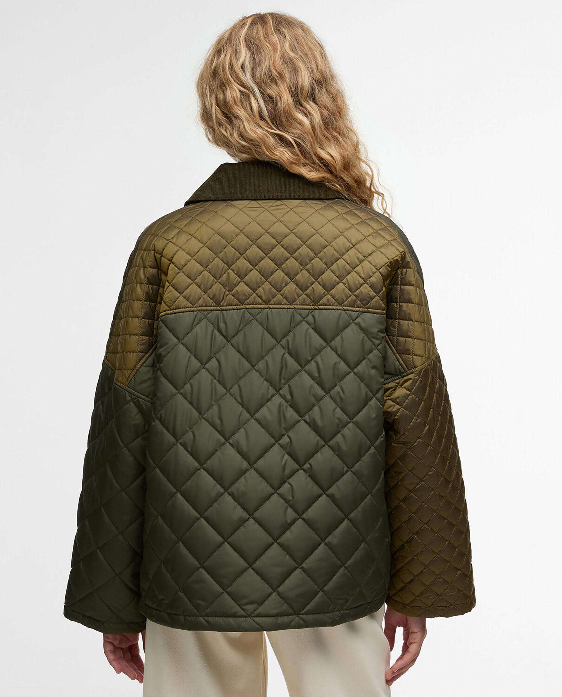 Abrigo acolchado de mujer con bolsillos de parche y cierre frontal de cremallera - Barbour - Verde oscuro Verde oscuro-2