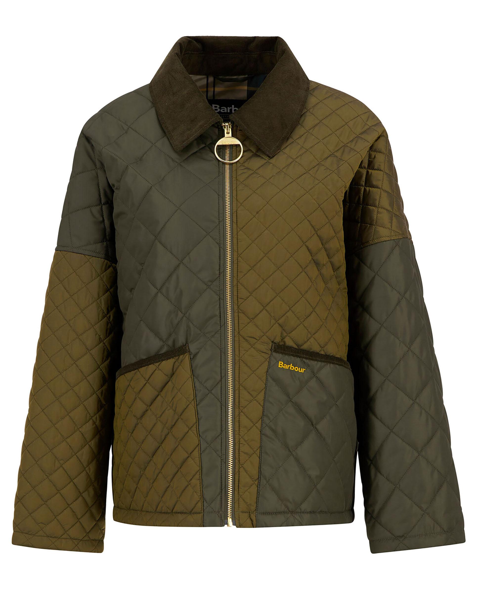 Abrigo acolchado de mujer con bolsillos de parche y cierre frontal de cremallera - Barbour - Verde oscuro Verde oscuro-7