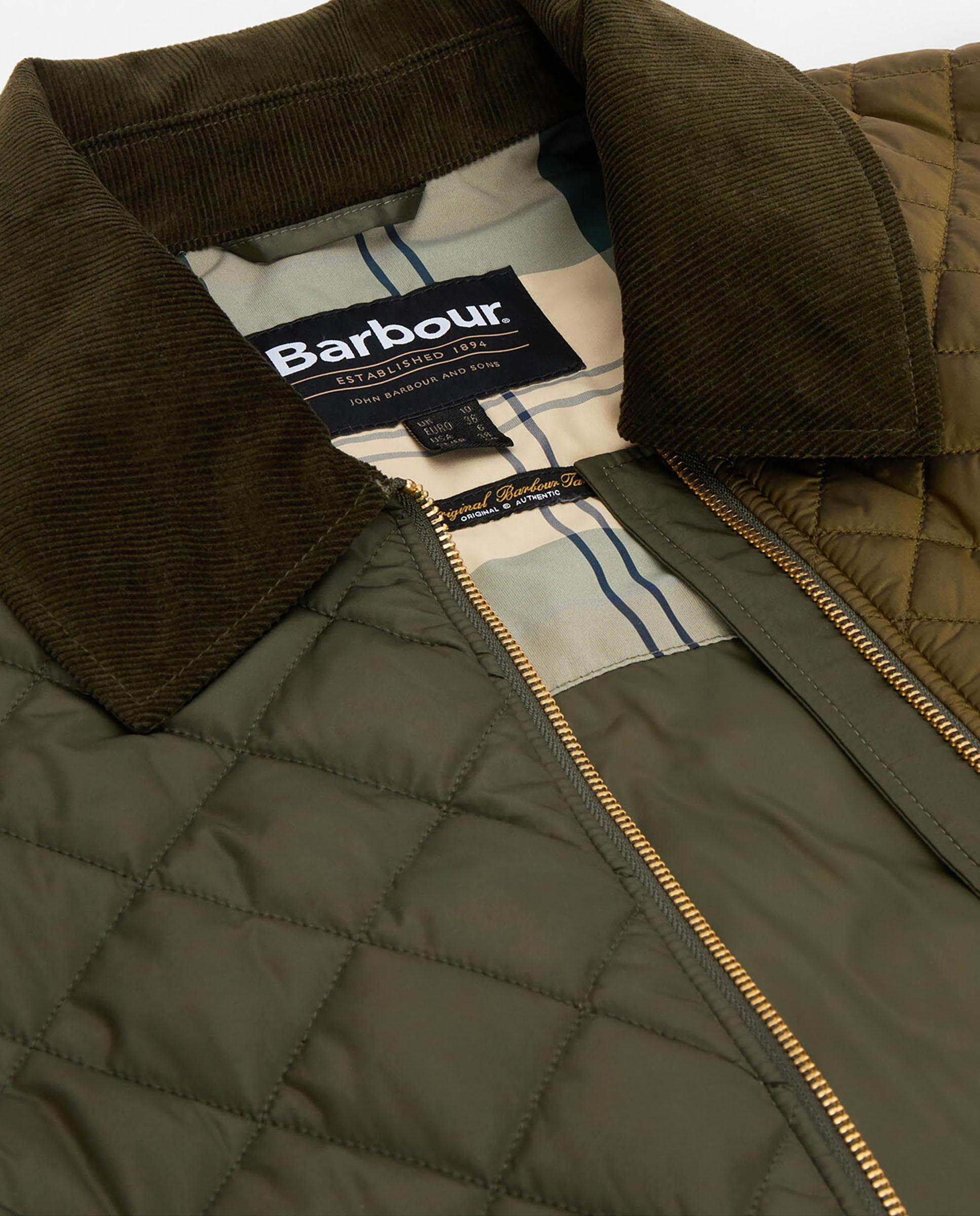 Abrigo acolchado de mujer con bolsillos de parche y cierre frontal de cremallera - Barbour - Verde oscuro Verde oscuro-6
