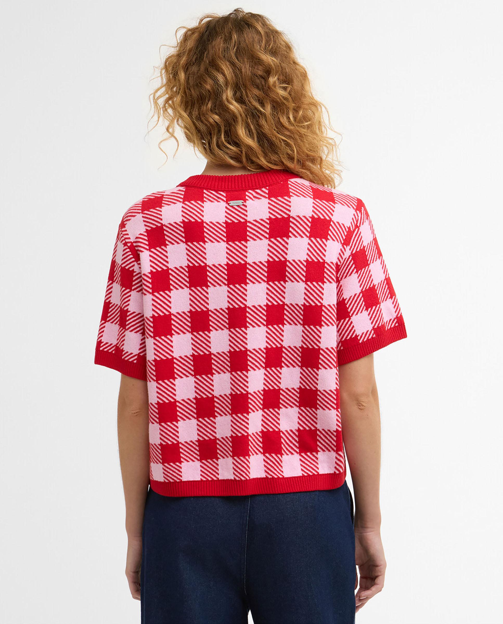 Jersey de mujer con ribetes acanalados y un bolsillo de parche - Barbour - Rojo / Blanco Rojo / Blanco-2