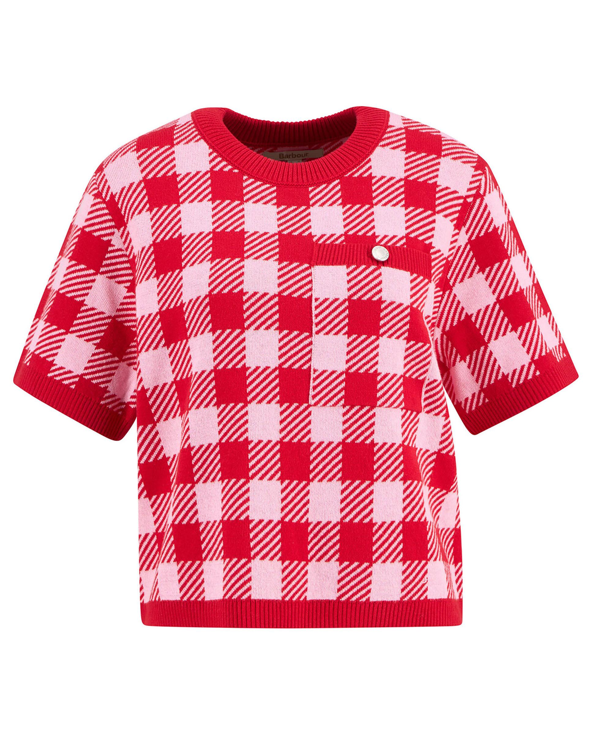 Jersey de mujer con ribetes acanalados y un bolsillo de parche - Barbour - Rojo / Blanco Rojo / Blanco-7